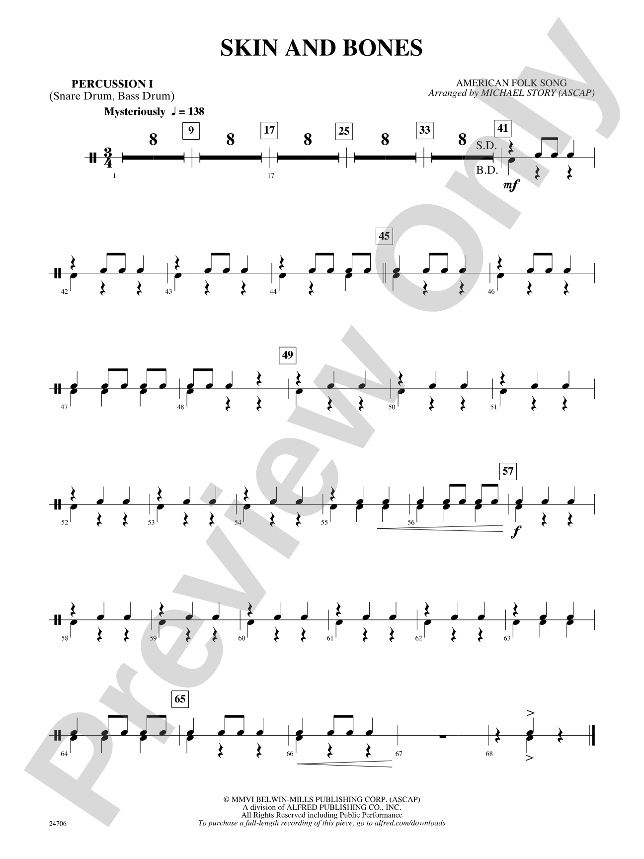 Skin and Bones: 1st Percussion