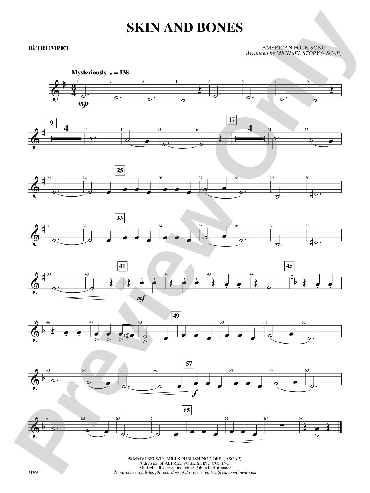 Skin and Bones: 1st B-flat Trumpet