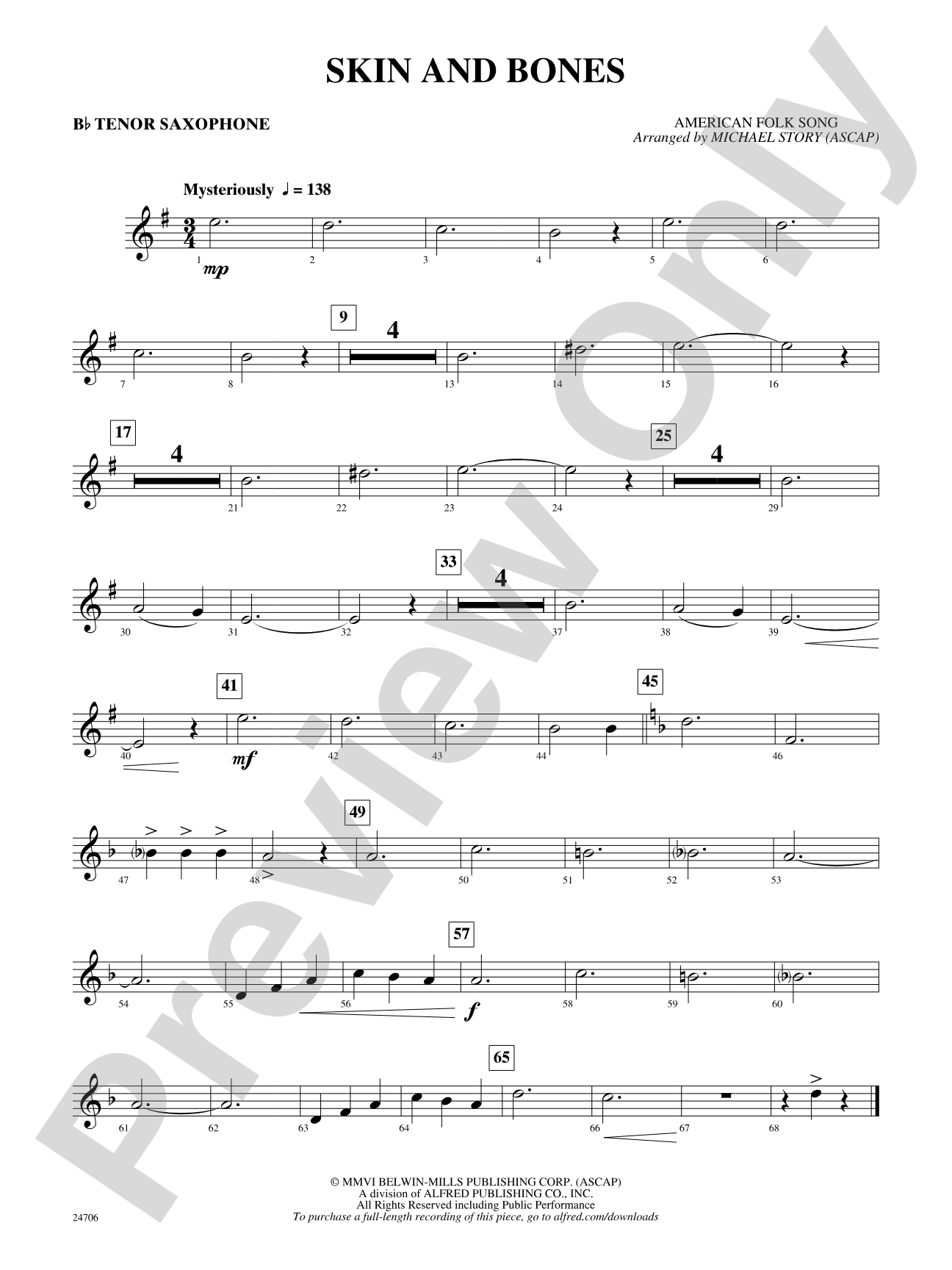 Skin and Bones: B-flat Tenor Saxophone