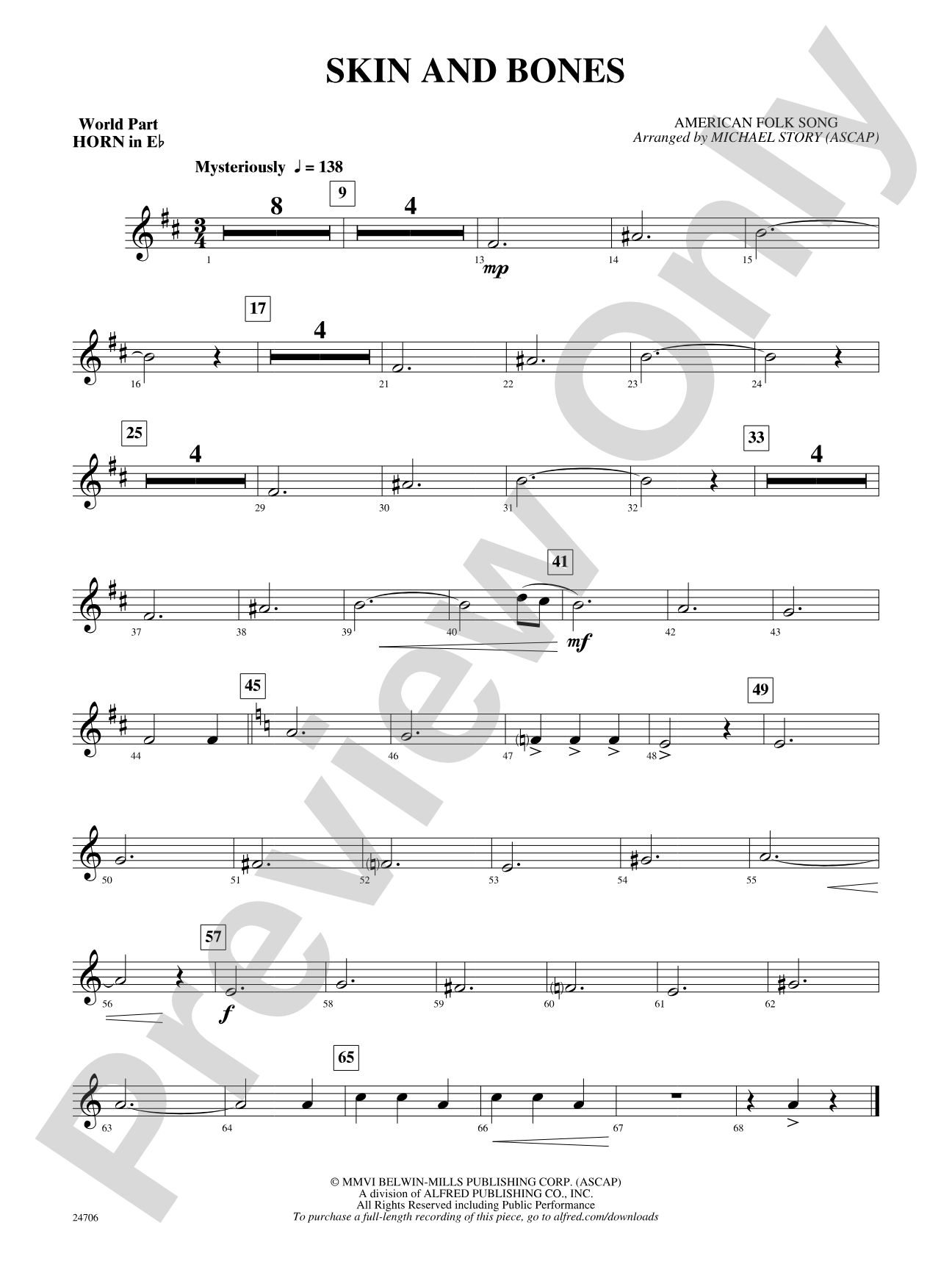 Skin and Bones: (wp) 1st Horn in E-flat