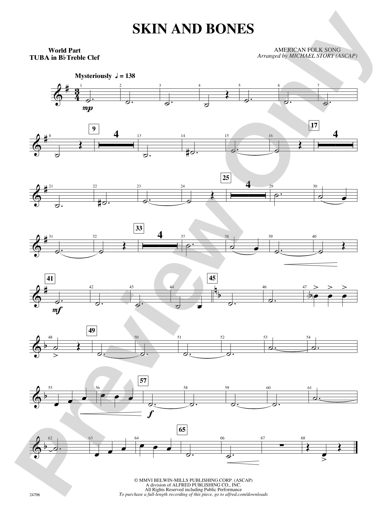 Skin and Bones: (wp) B-flat Tuba T.C.