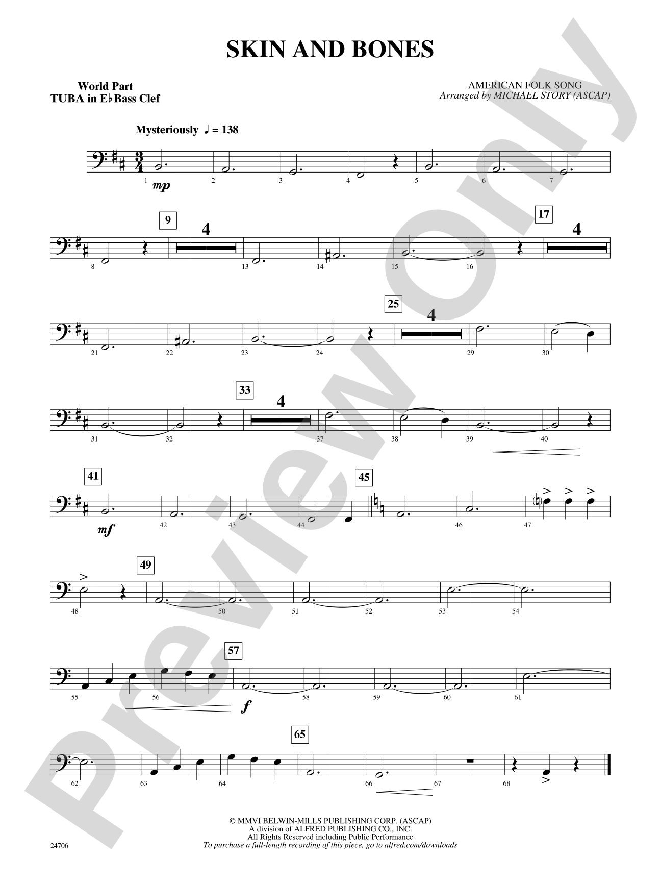 Skin and Bones: (wp) E-flat Tuba B.C.