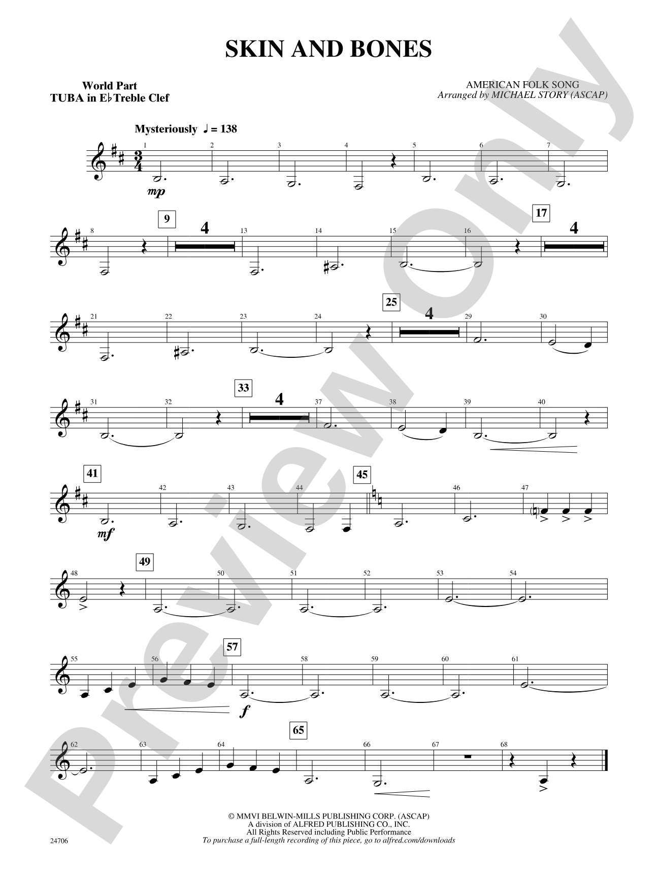 Skin and Bones: (wp) E-flat Tuba T.C.