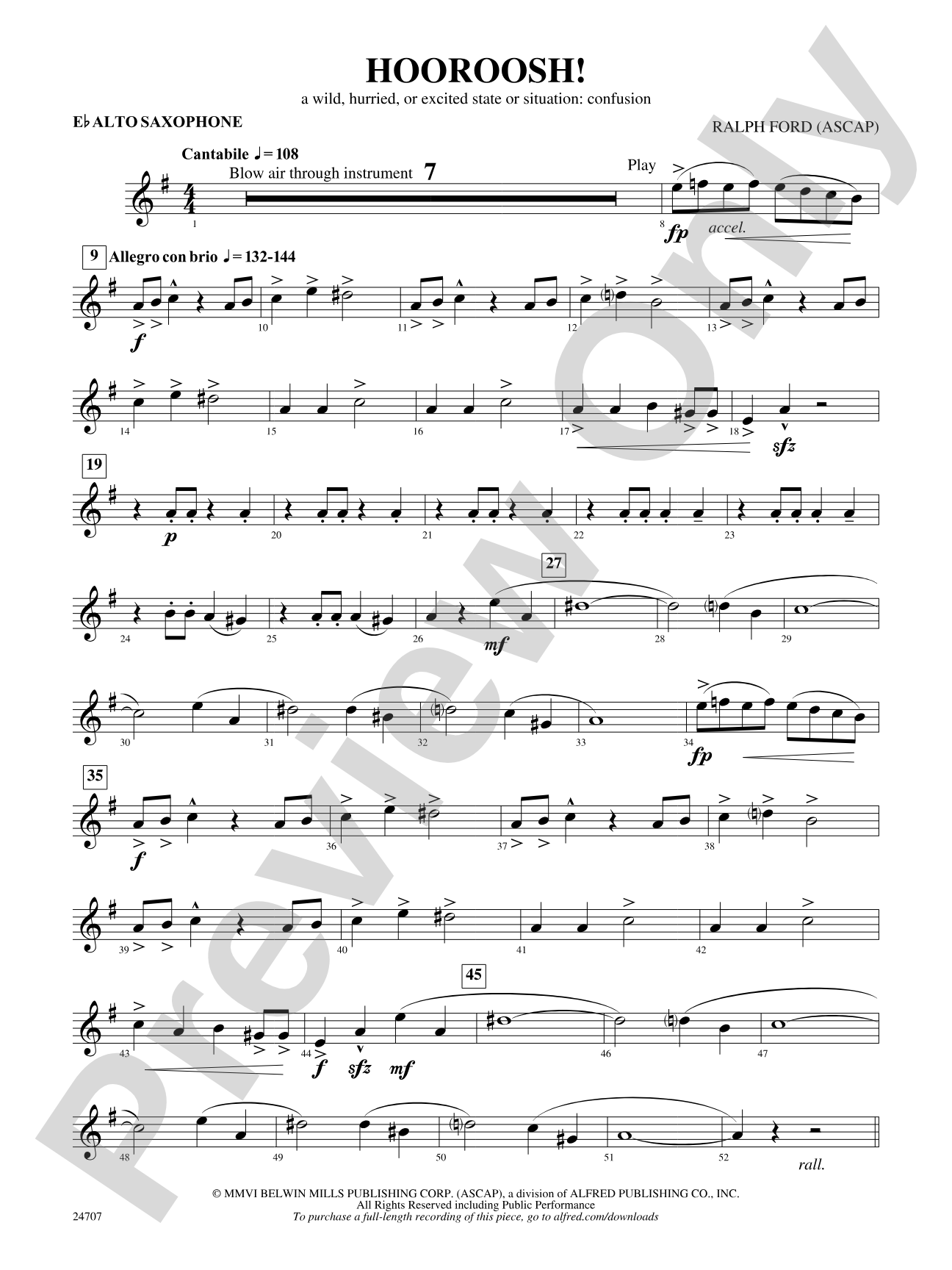 Hooroosh!: E-flat Alto Saxophone