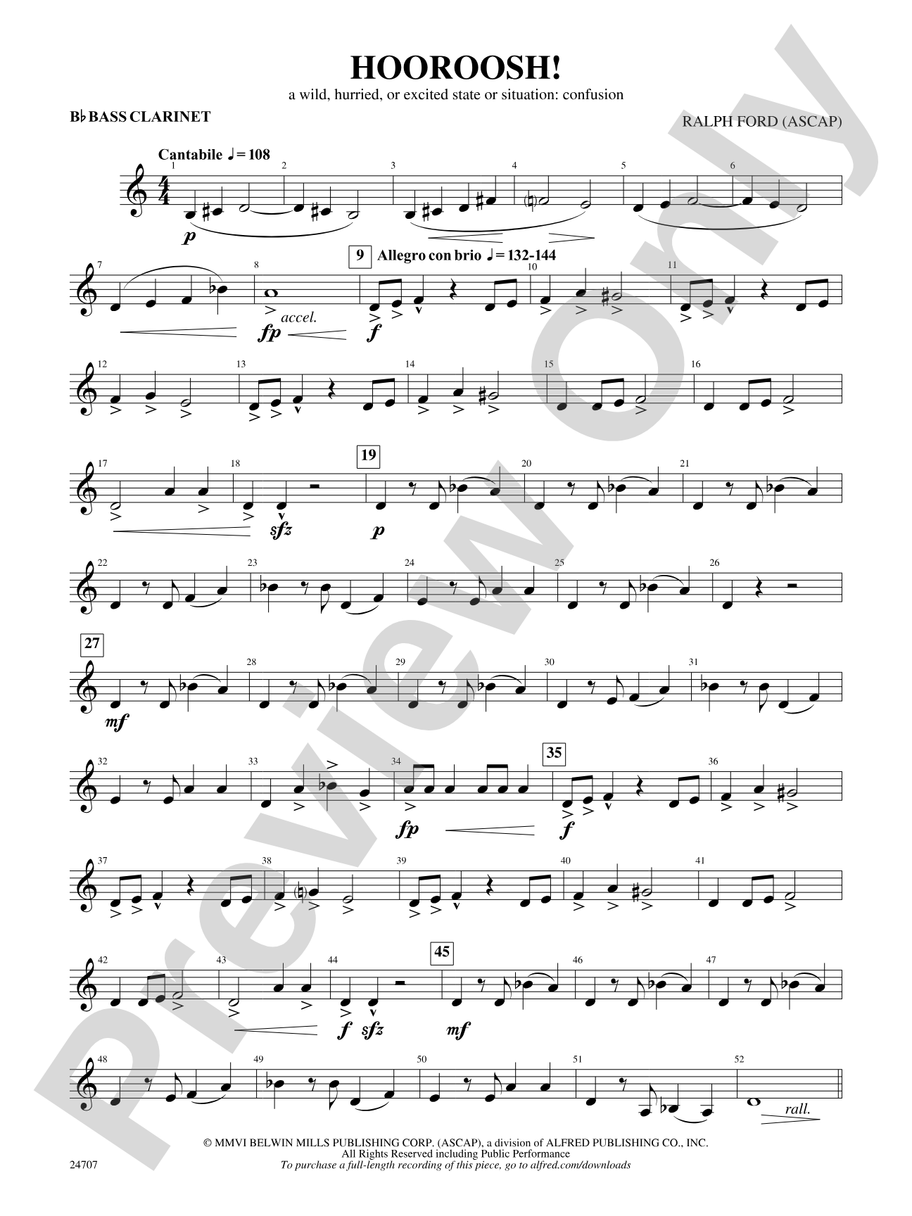 Hooroosh!: B-flat Bass Clarinet