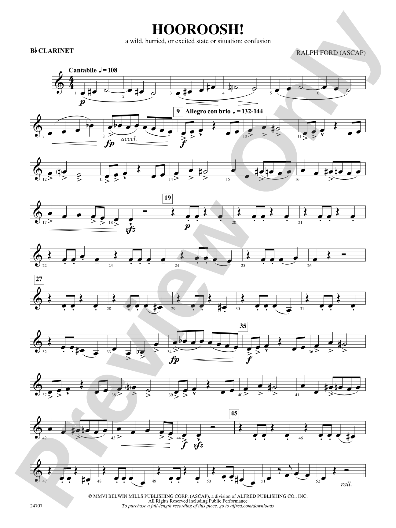 Hooroosh!: 1st B-flat Clarinet