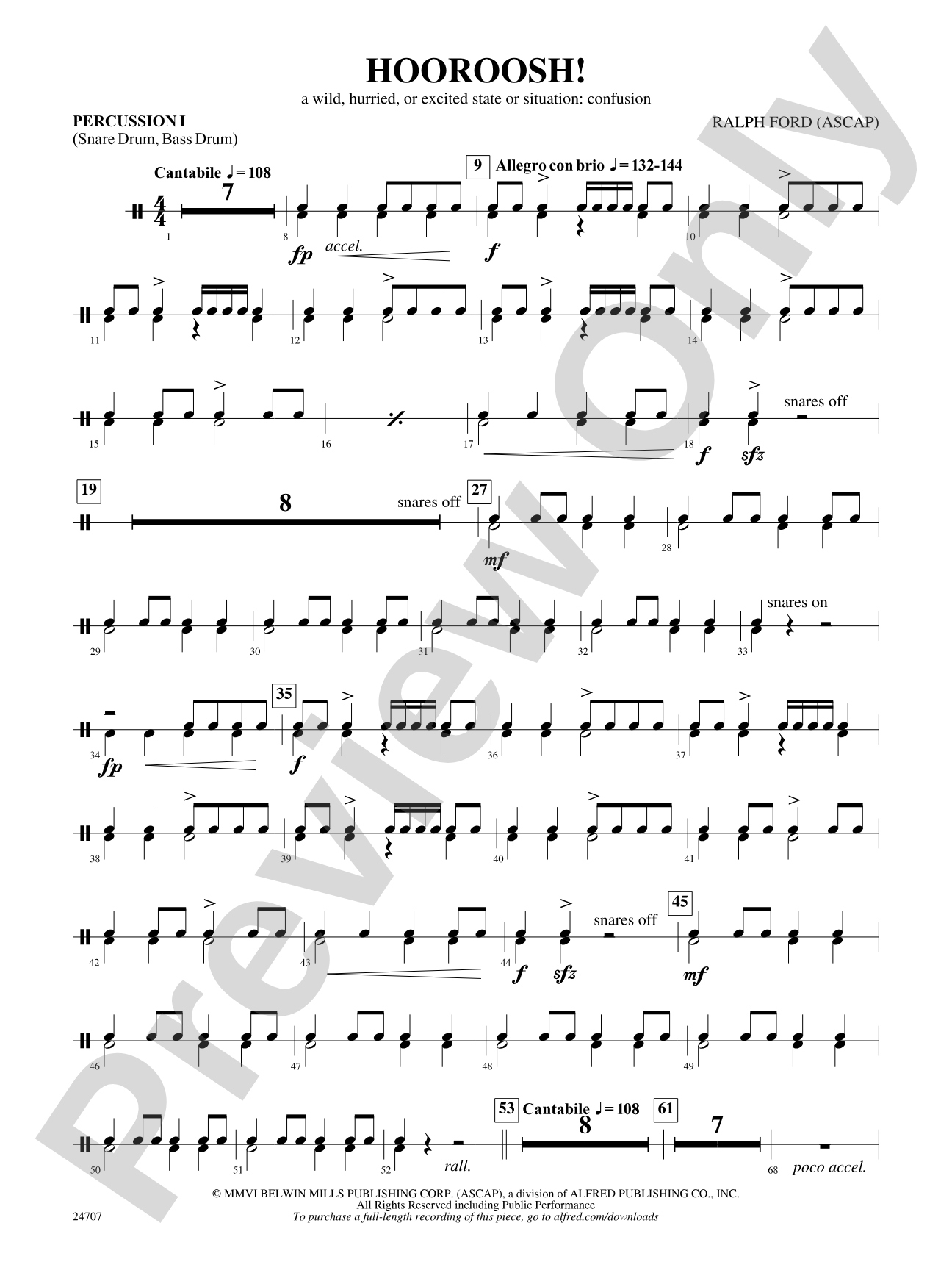 Hooroosh!: 1st Percussion