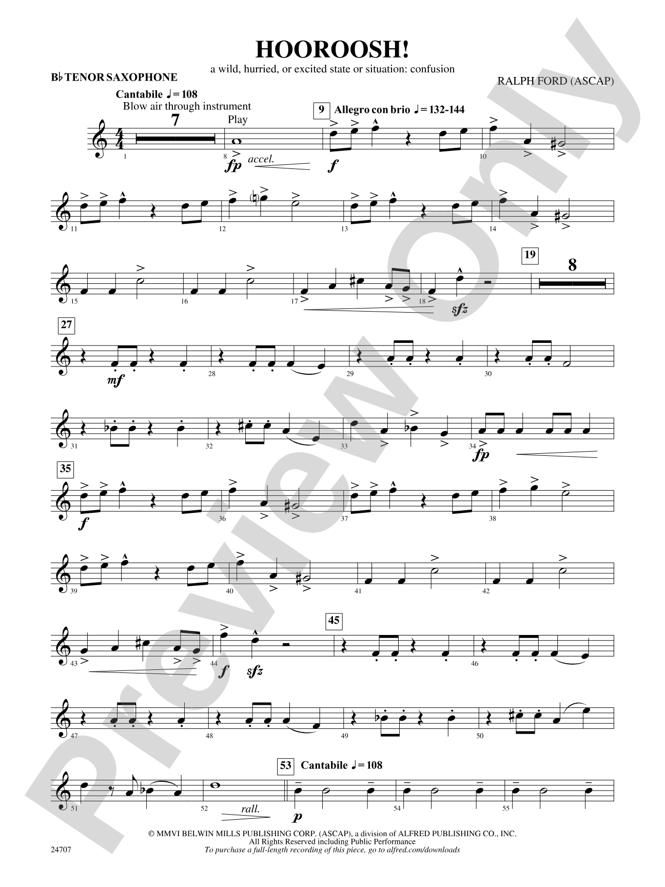 Hooroosh!: B-flat Tenor Saxophone