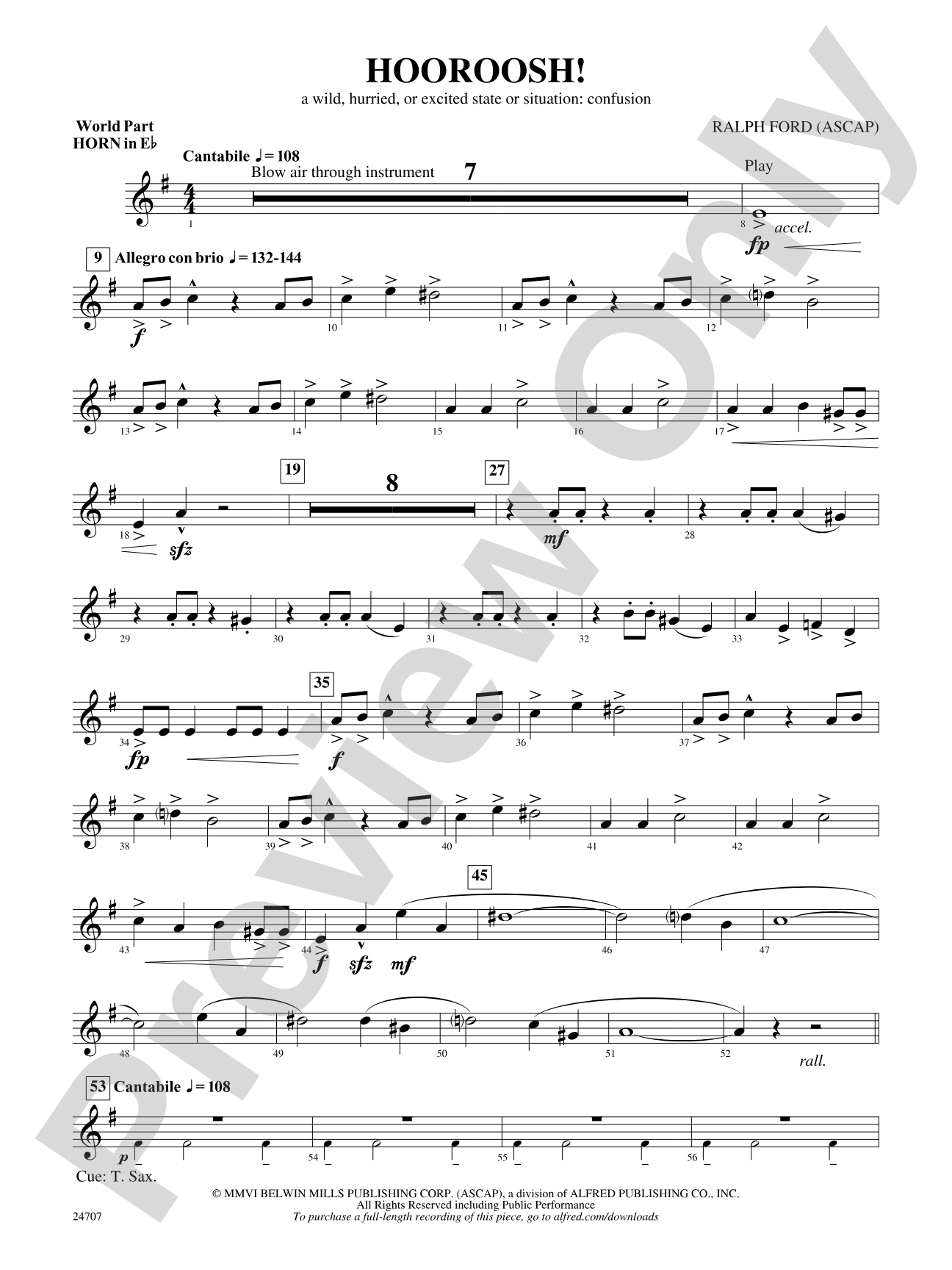 Hooroosh!: (wp) 1st Horn in E-flat