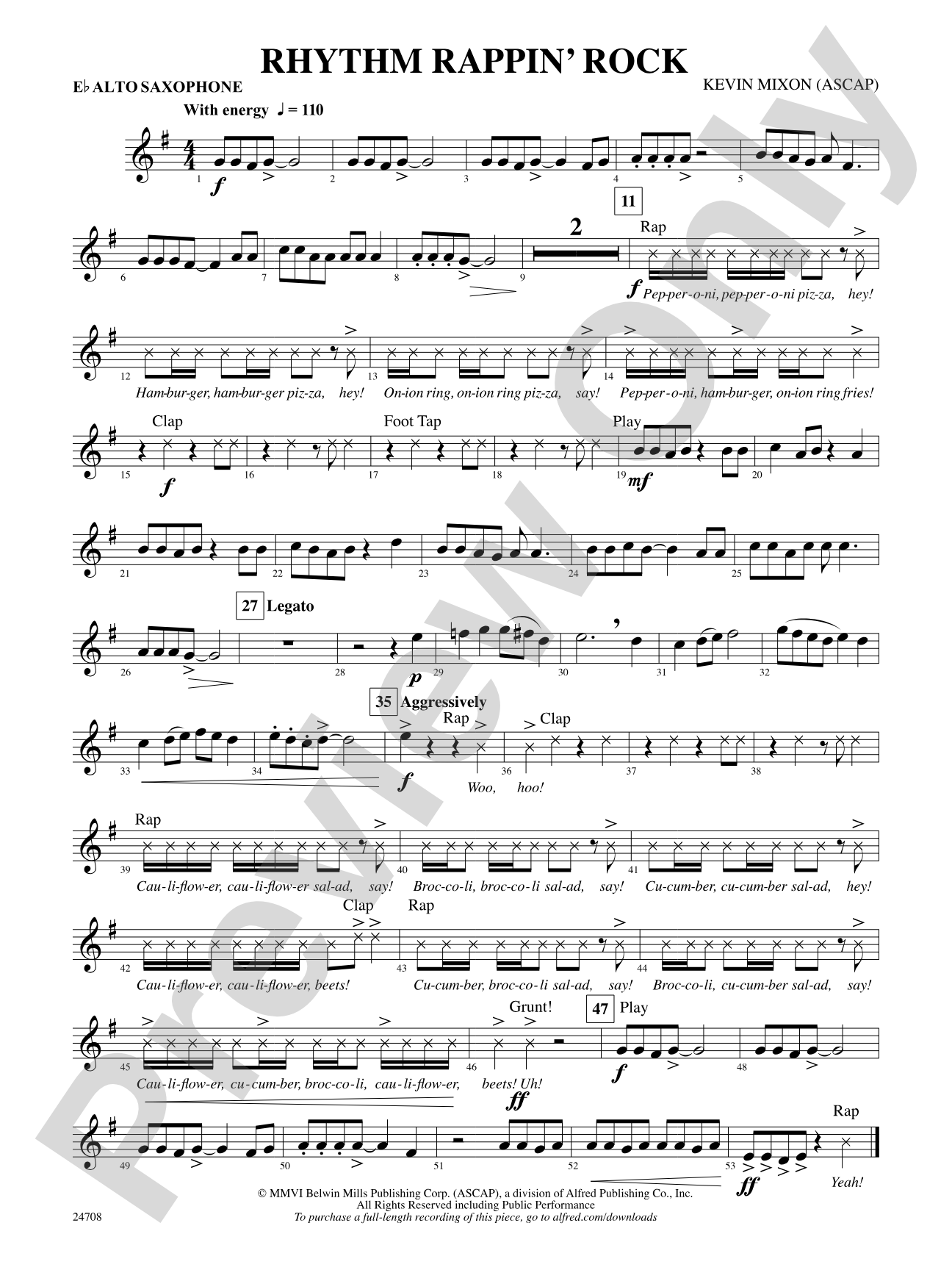 Rhythm Rappin' Rock: E-flat Alto Saxophone