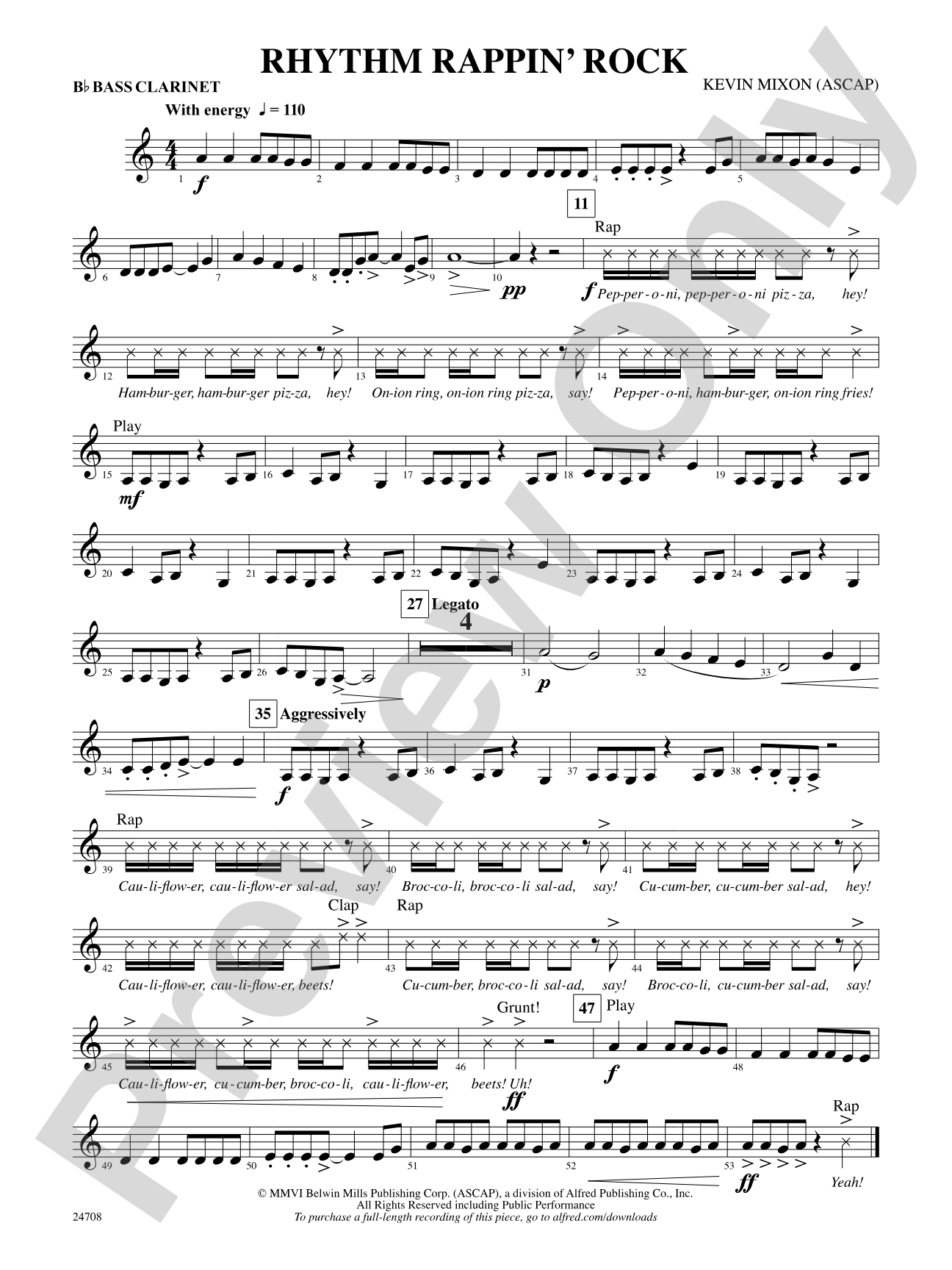 Rhythm Rappin' Rock: B-flat Bass Clarinet