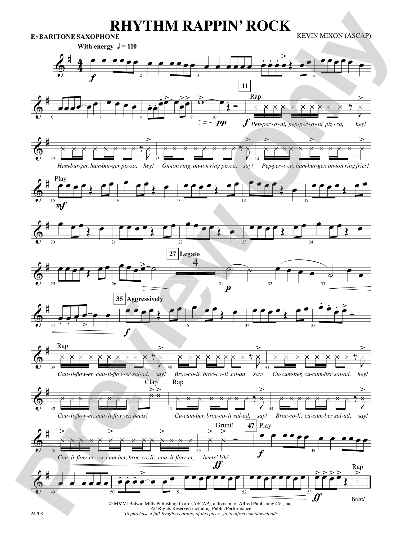Rhythm Rappin' Rock: E-flat Baritone Saxophone
