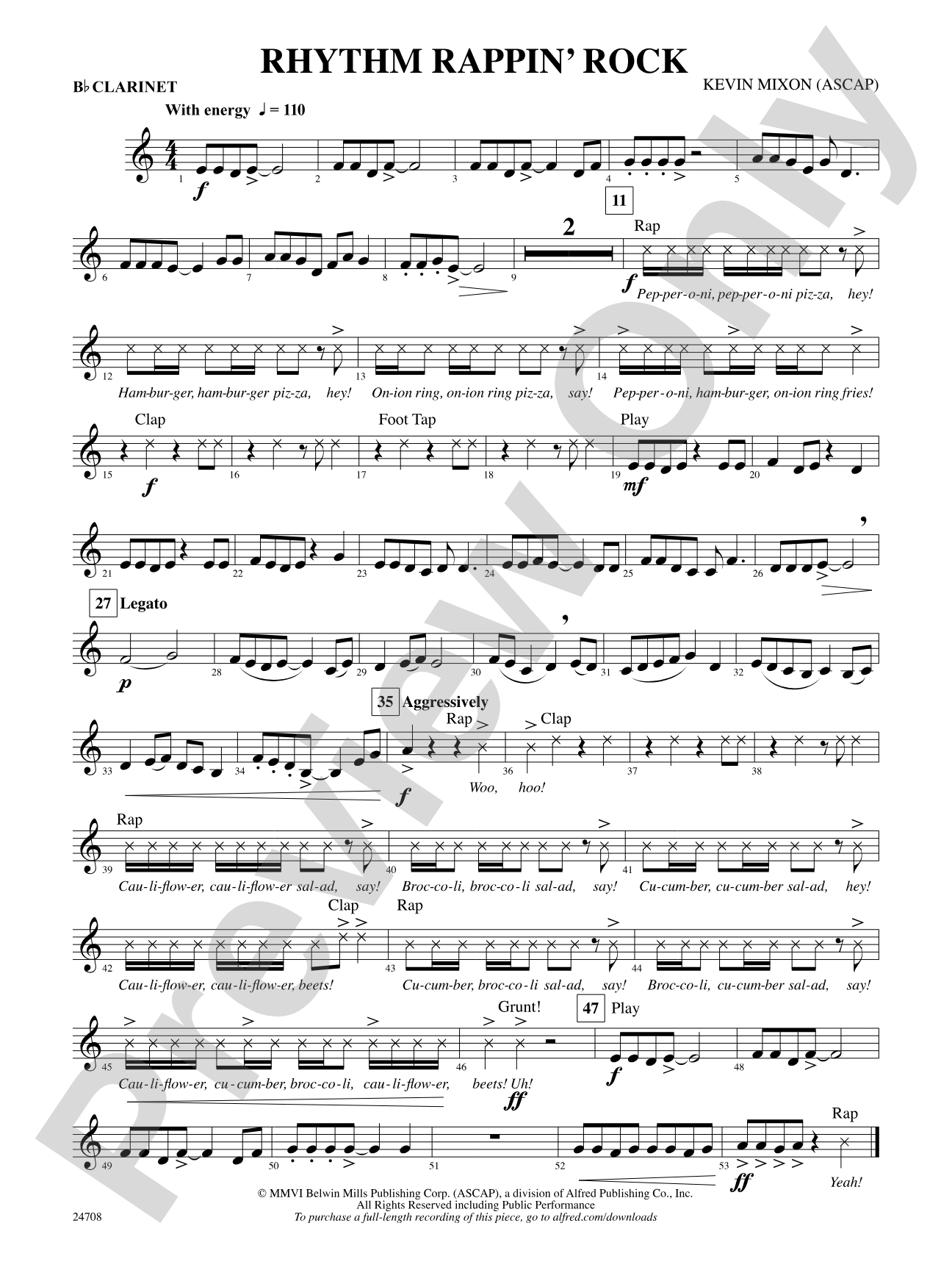 Rhythm Rappin' Rock: 1st B-flat Clarinet