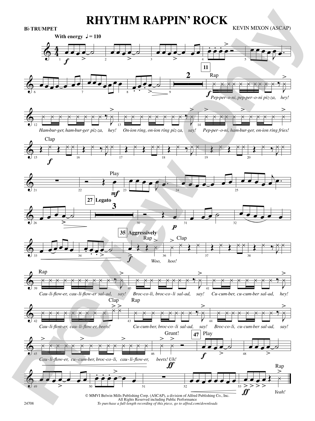 Rhythm Rappin' Rock: 1st B-flat Trumpet