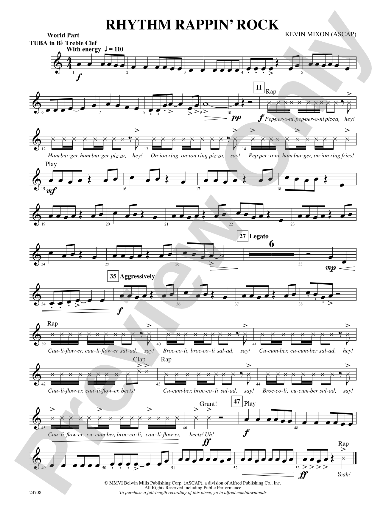 Rhythm Rappin' Rock: (wp) B-flat Tuba T.C.