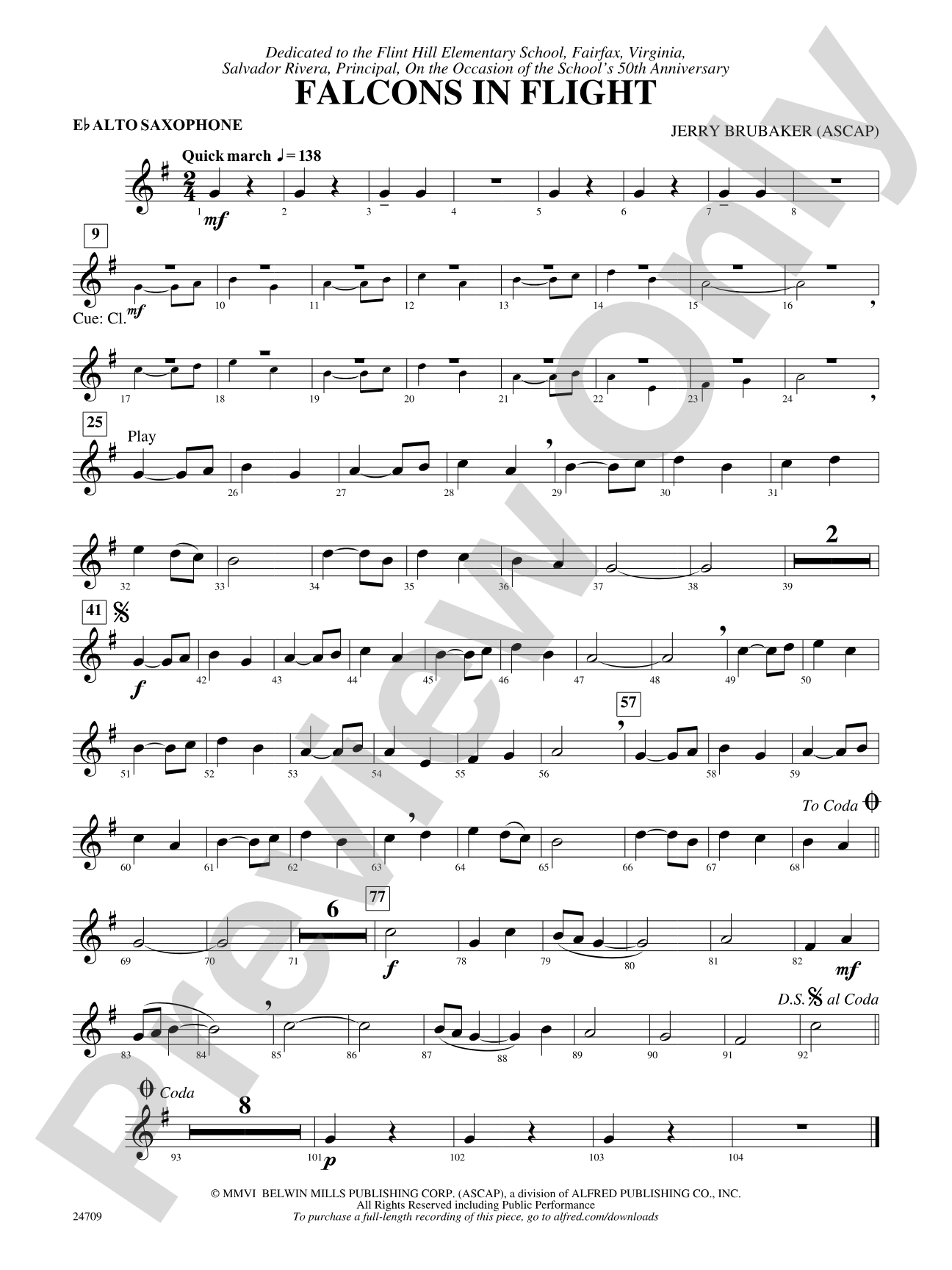 Falcons in Flight: E-flat Alto Saxophone