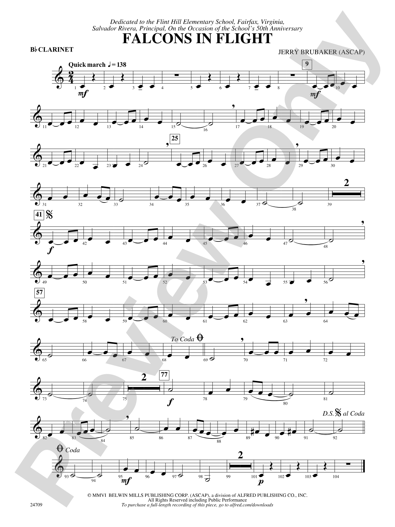 Falcons in Flight: 1st B-flat Clarinet