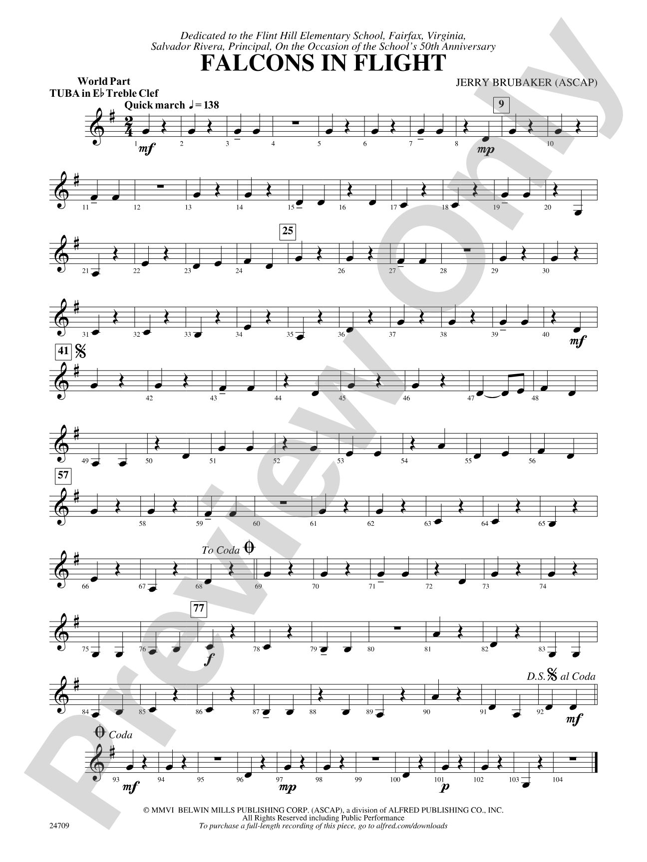 Falcons in Flight: (wp) E-flat Tuba T.C.