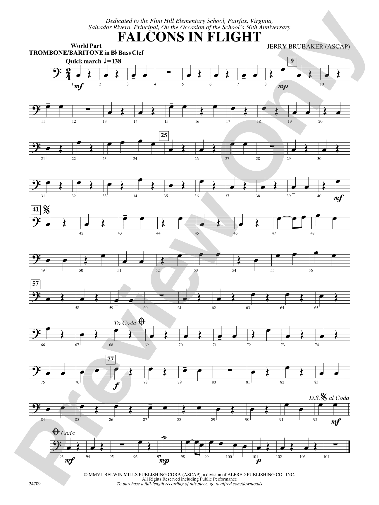 Falcons in Flight: (wp) 1st B-flat Trombone B.C.
