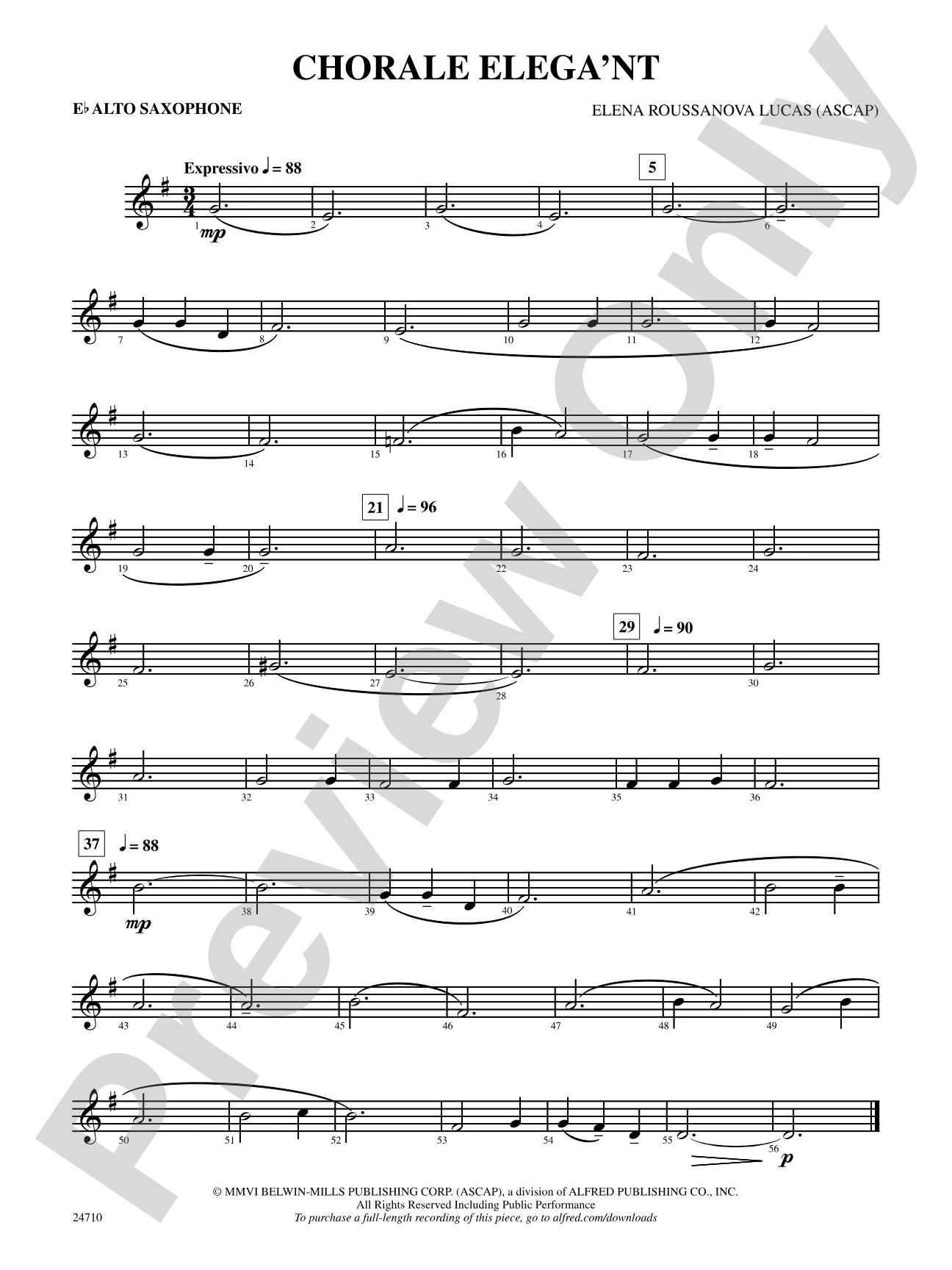 Chorale Elega'nt: E-flat Alto Saxophone