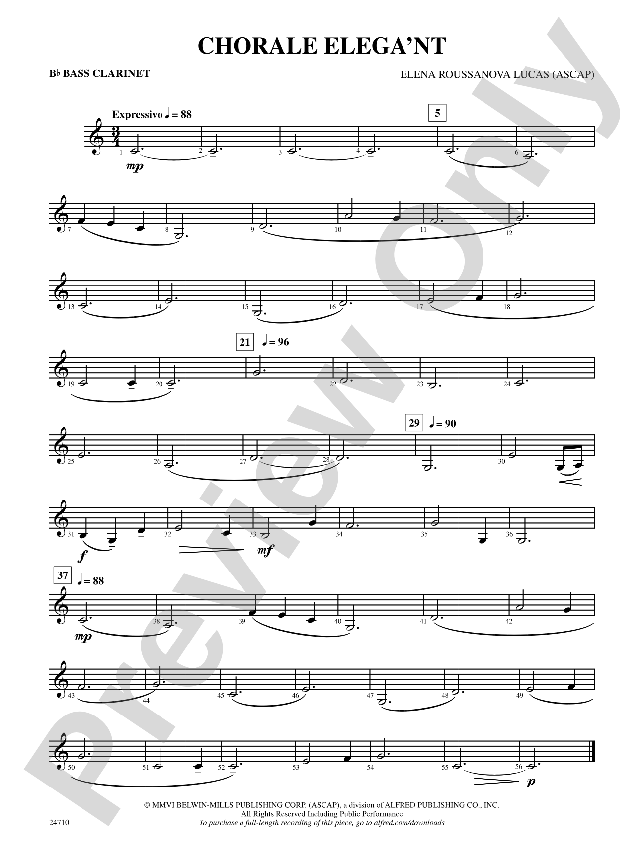 Chorale Elega'nt: B-flat Bass Clarinet