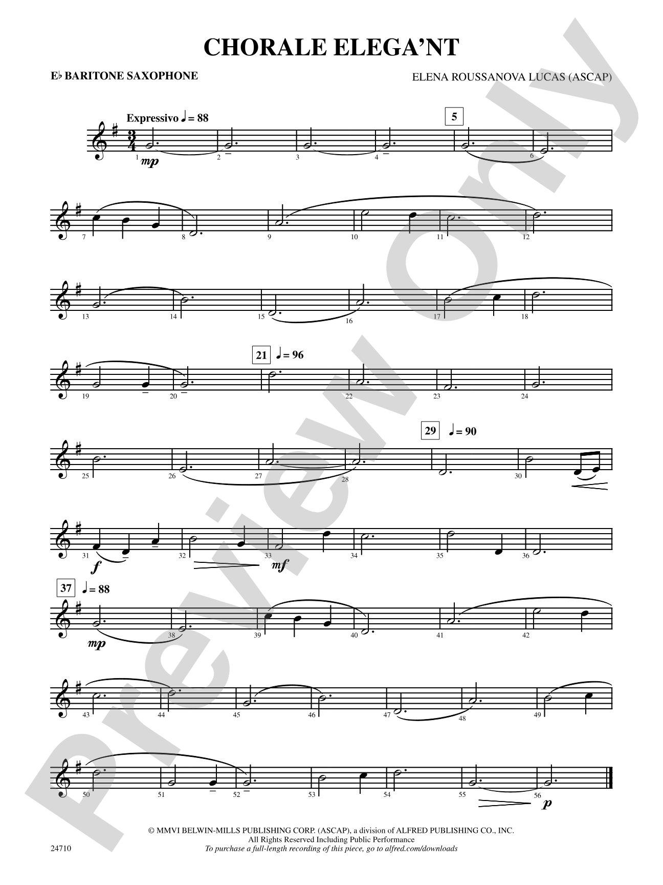 Chorale Elega'nt: E-flat Baritone Saxophone
