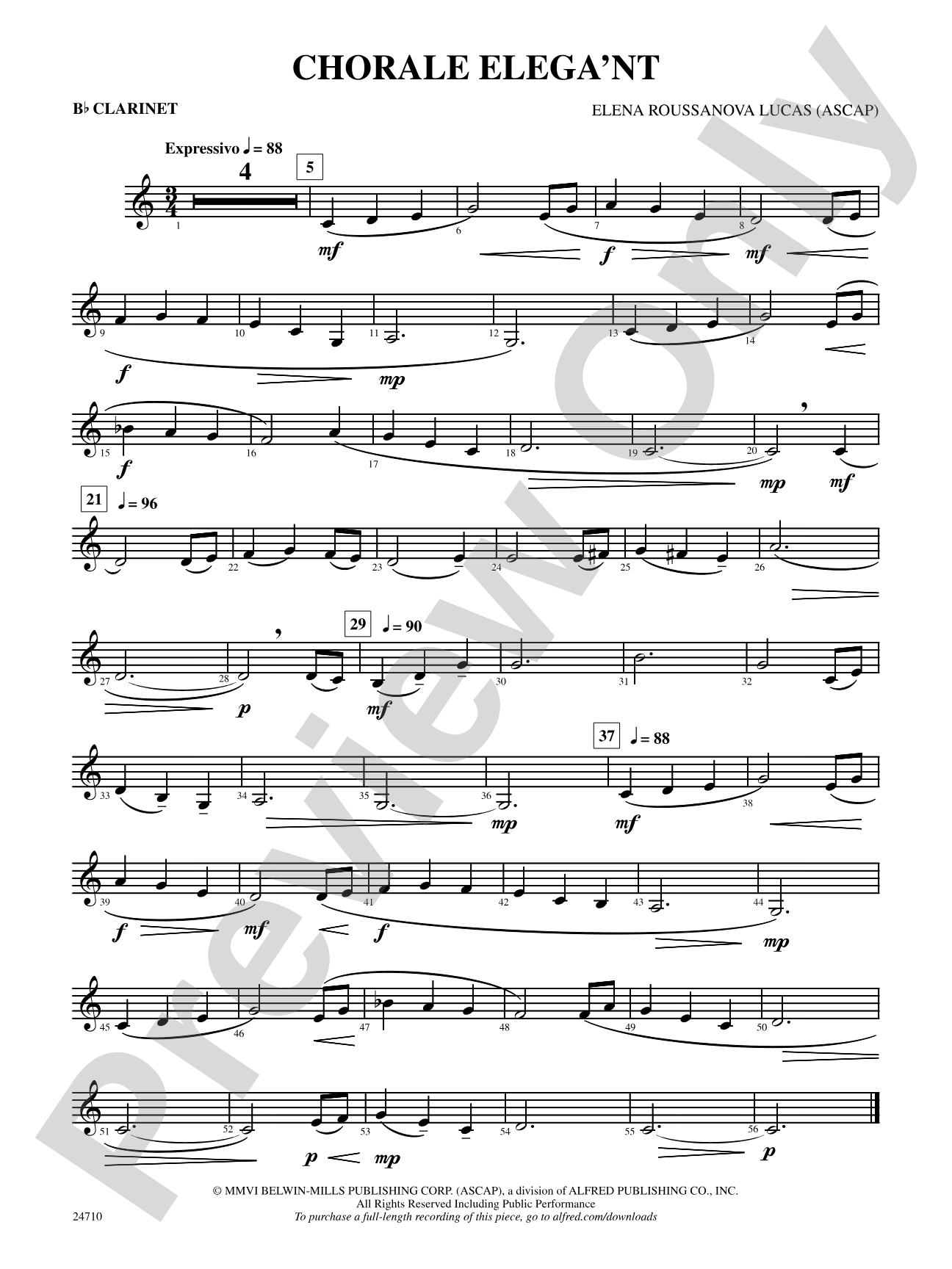 Chorale Elega'nt: 1st B-flat Clarinet