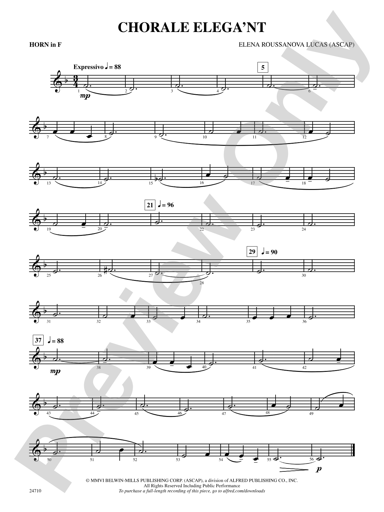 Chorale Elega'nt: 1st F Horn