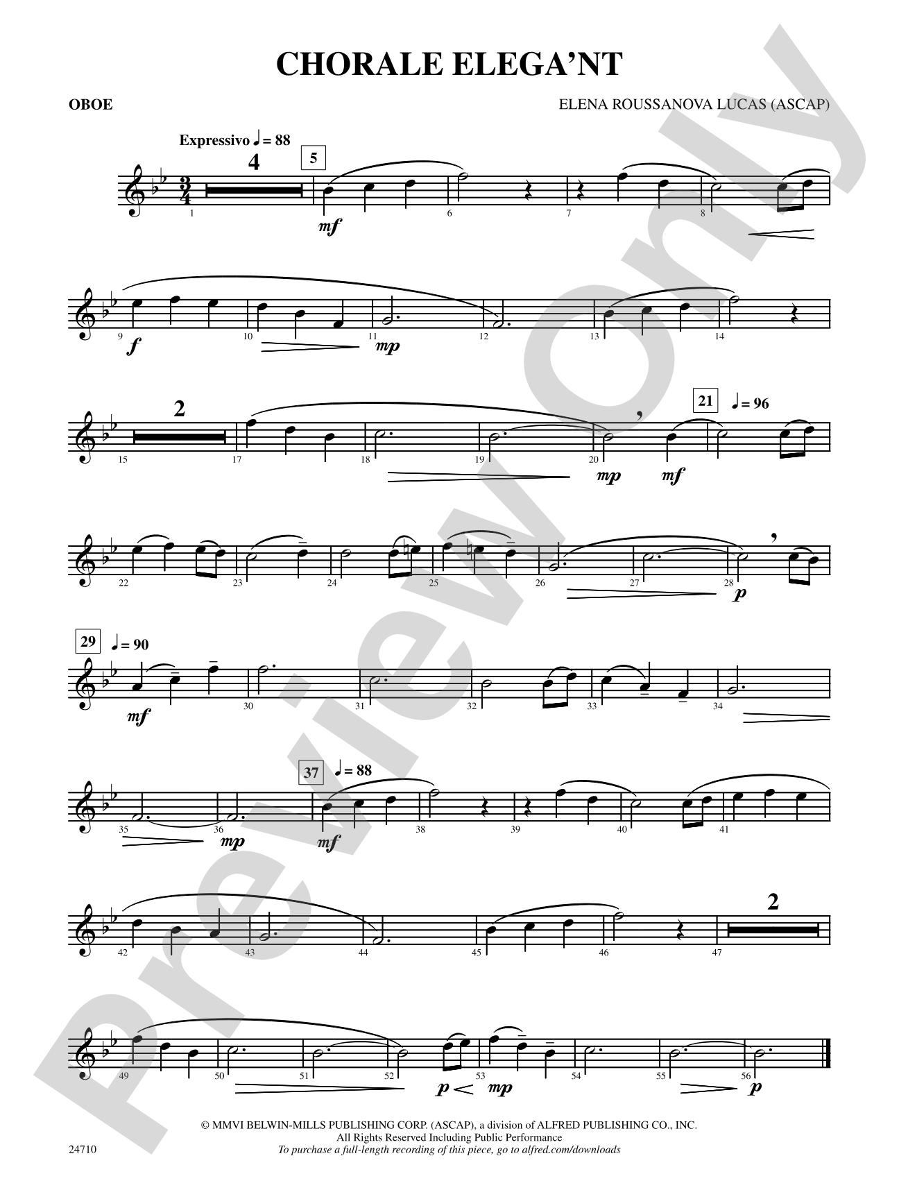 Chorale Elega'nt: Oboe