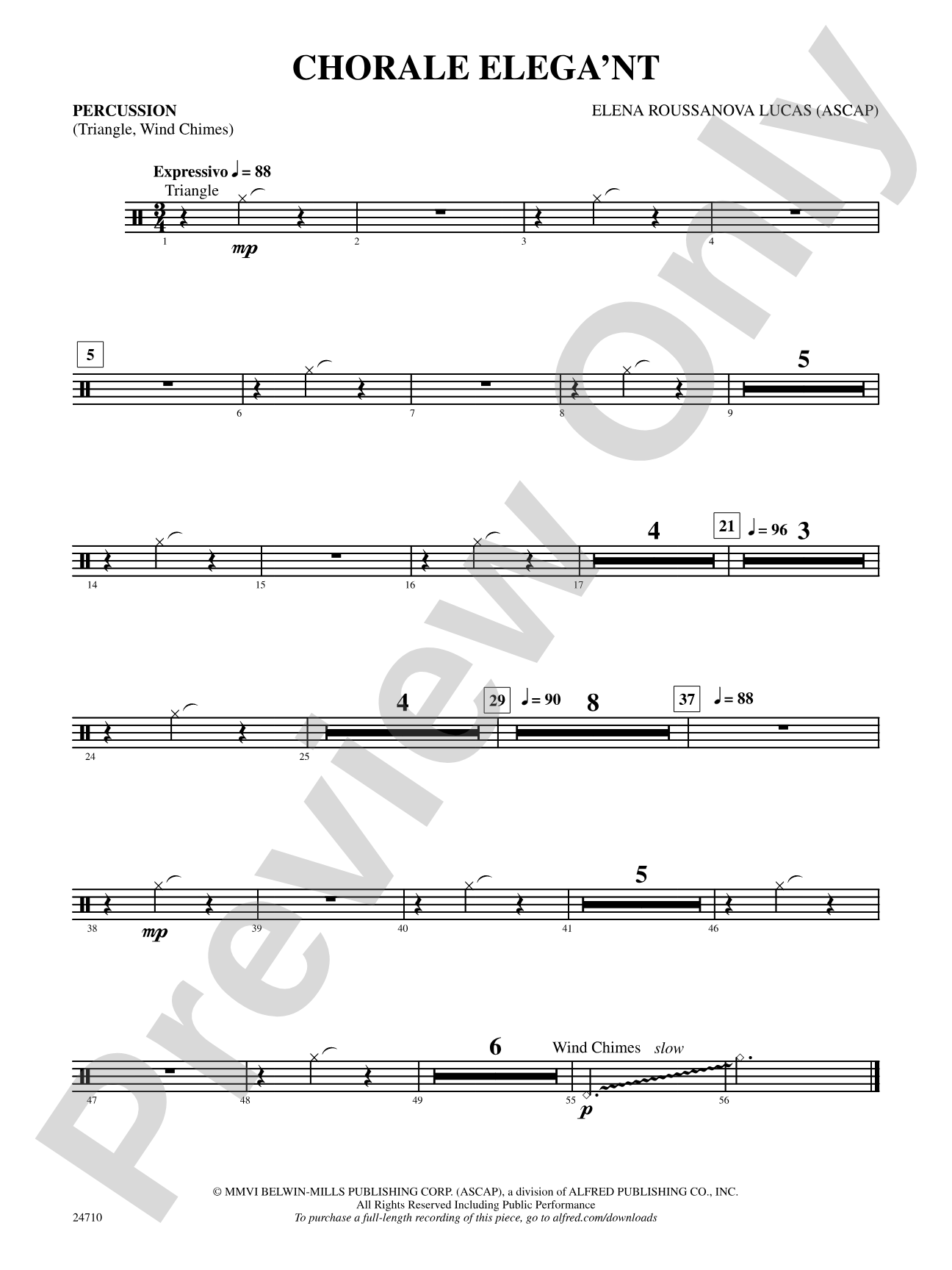 Chorale Elega'nt: 1st Percussion