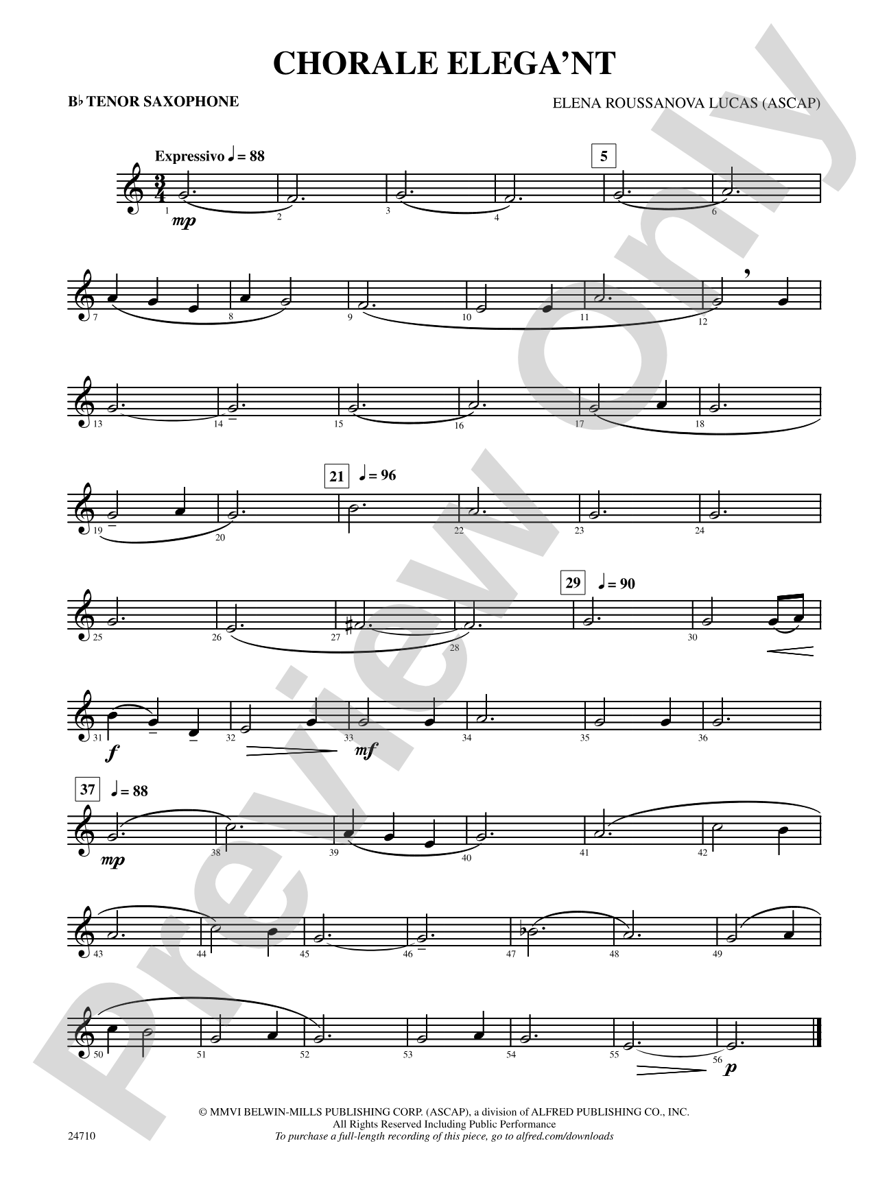 Chorale Elega'nt: B-flat Tenor Saxophone