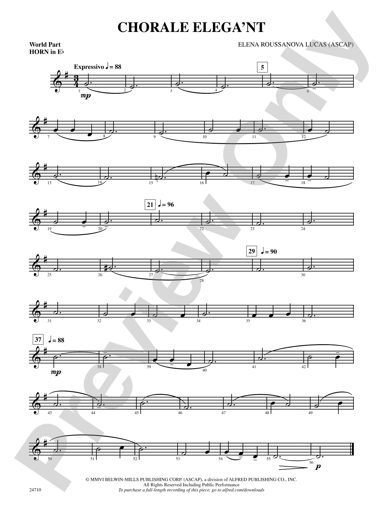 Chorale Elega'nt: (wp) 1st Horn in E-flat