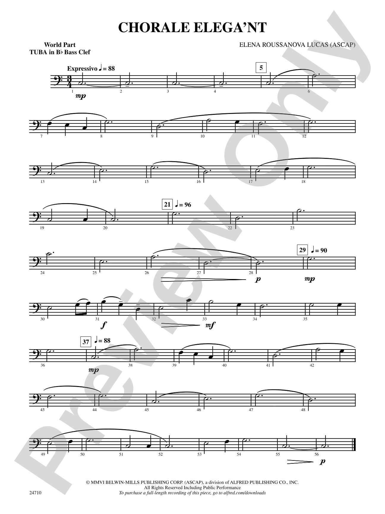 Chorale Elega'nt: (wp) B-flat Tuba B.C.