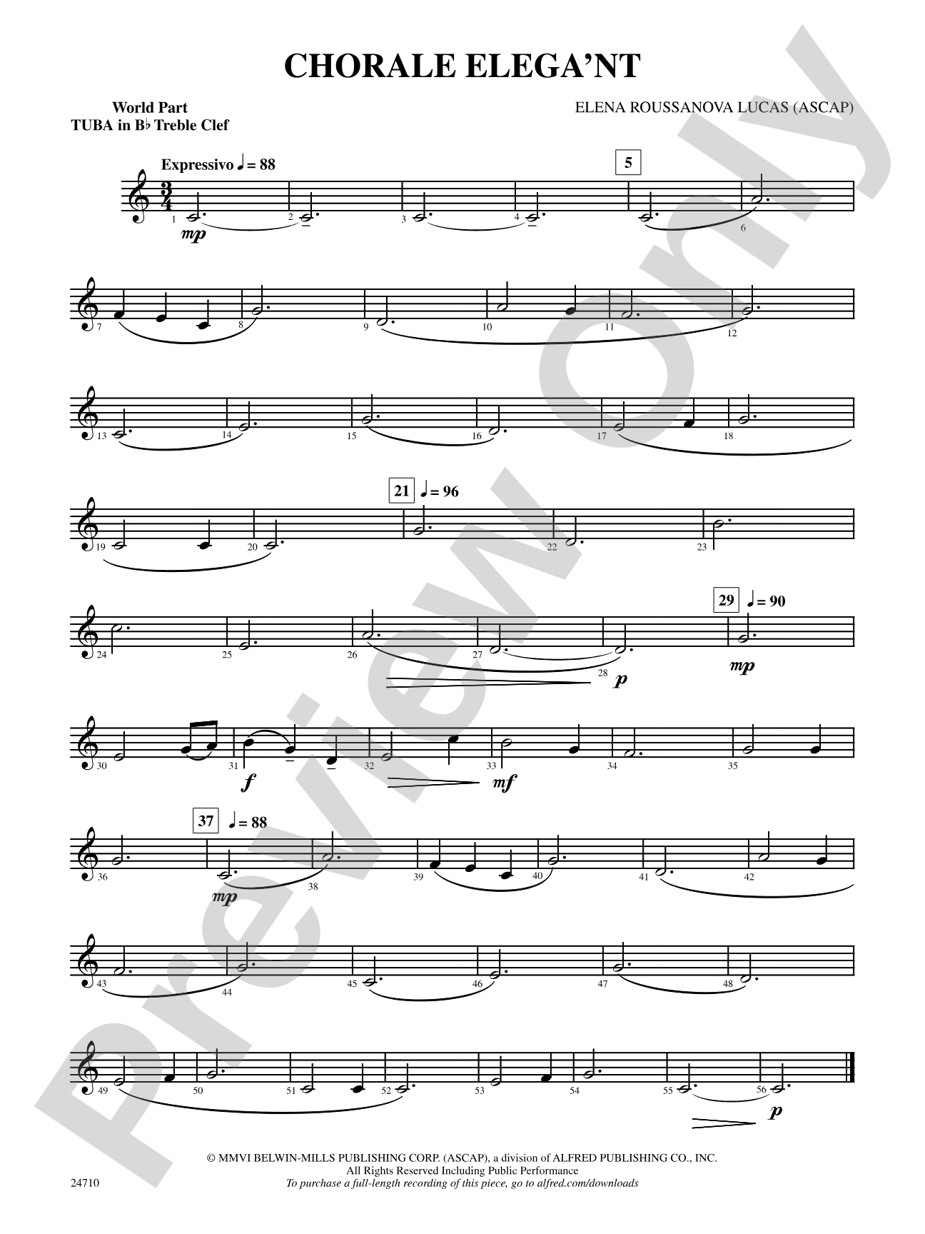 Chorale Elega'nt: (wp) B-flat Tuba T.C.