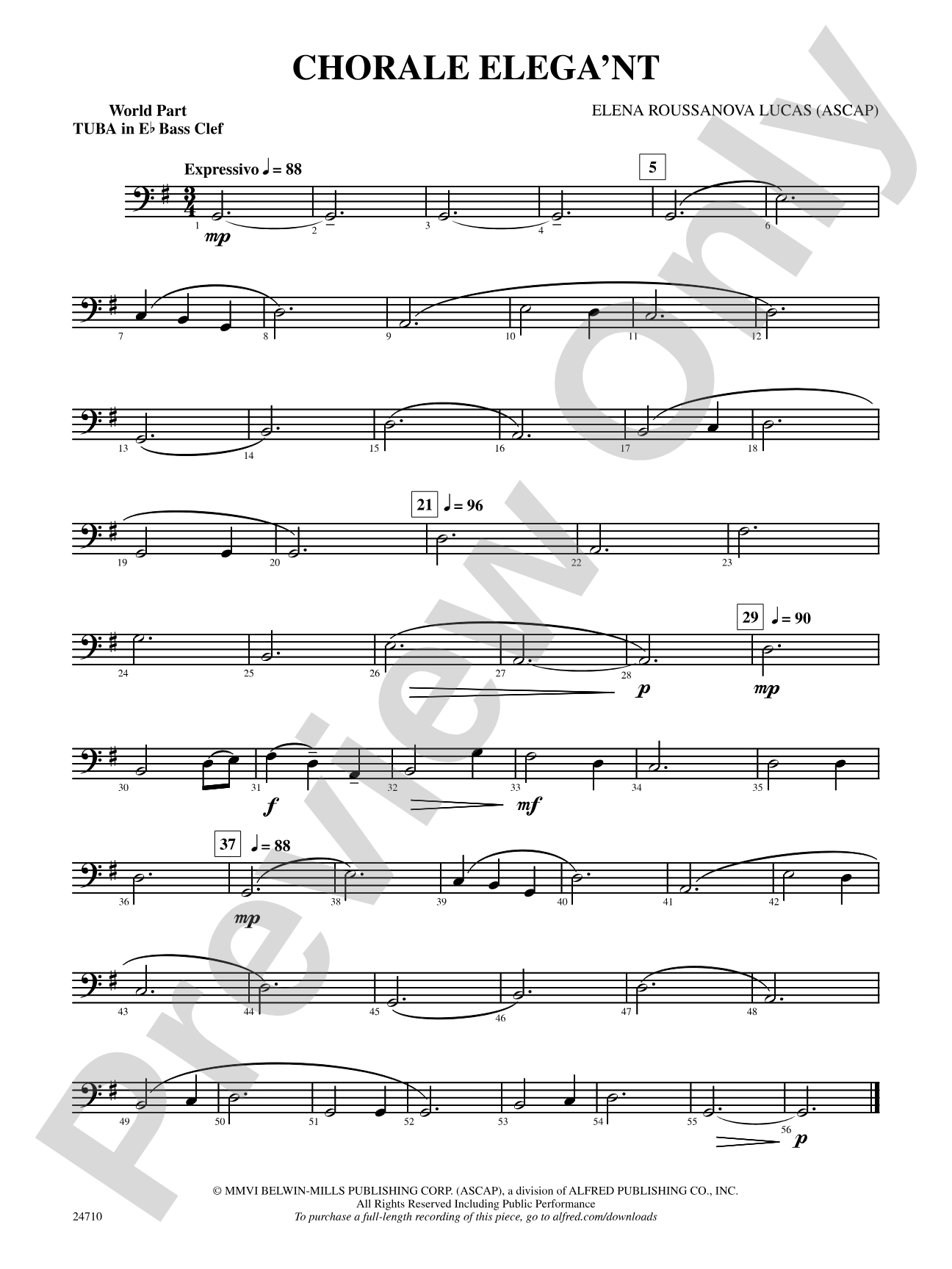 Chorale Elega'nt: (wp) E-flat Tuba B.C.