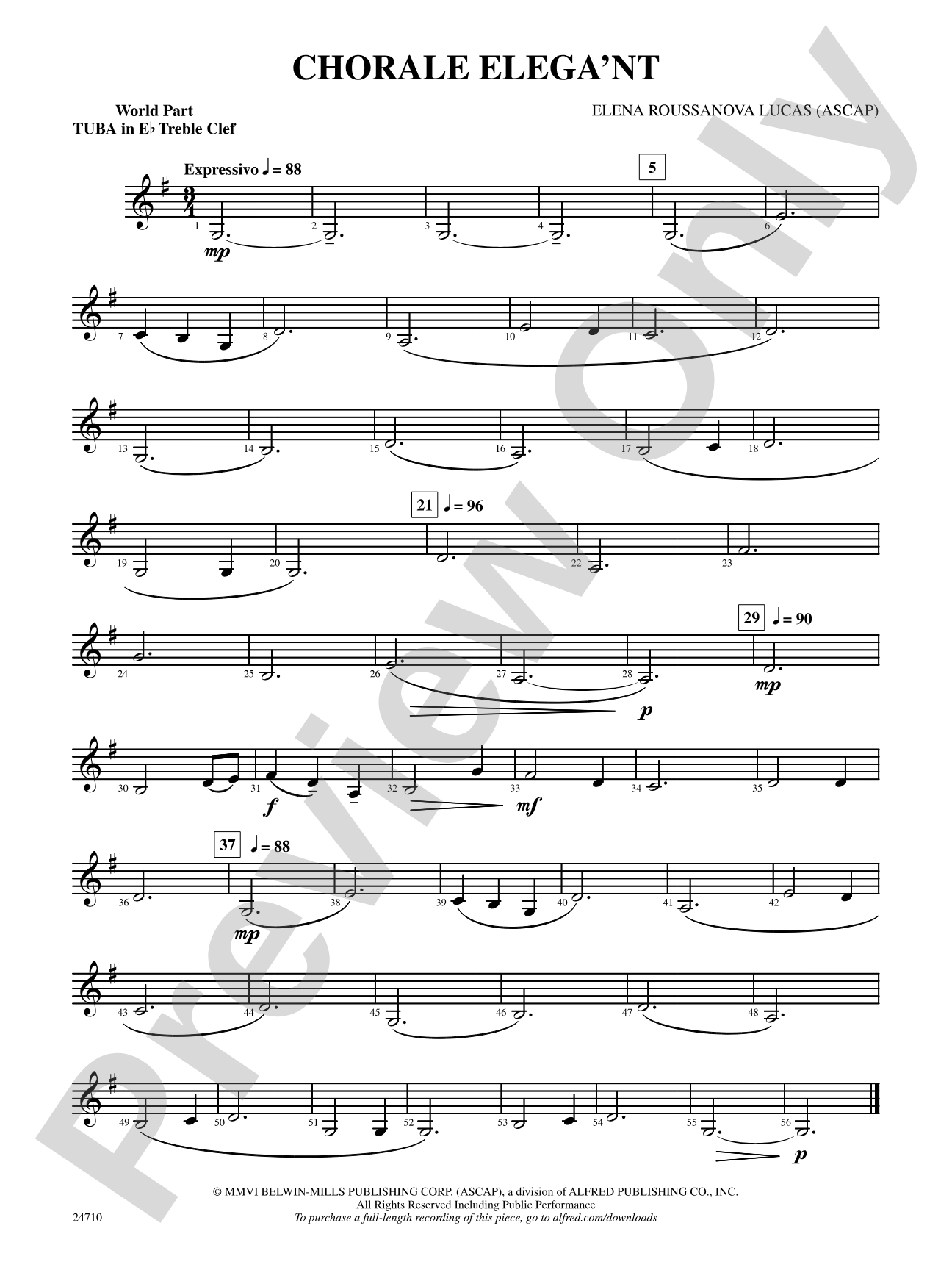 Chorale Elega'nt: (wp) E-flat Tuba T.C.