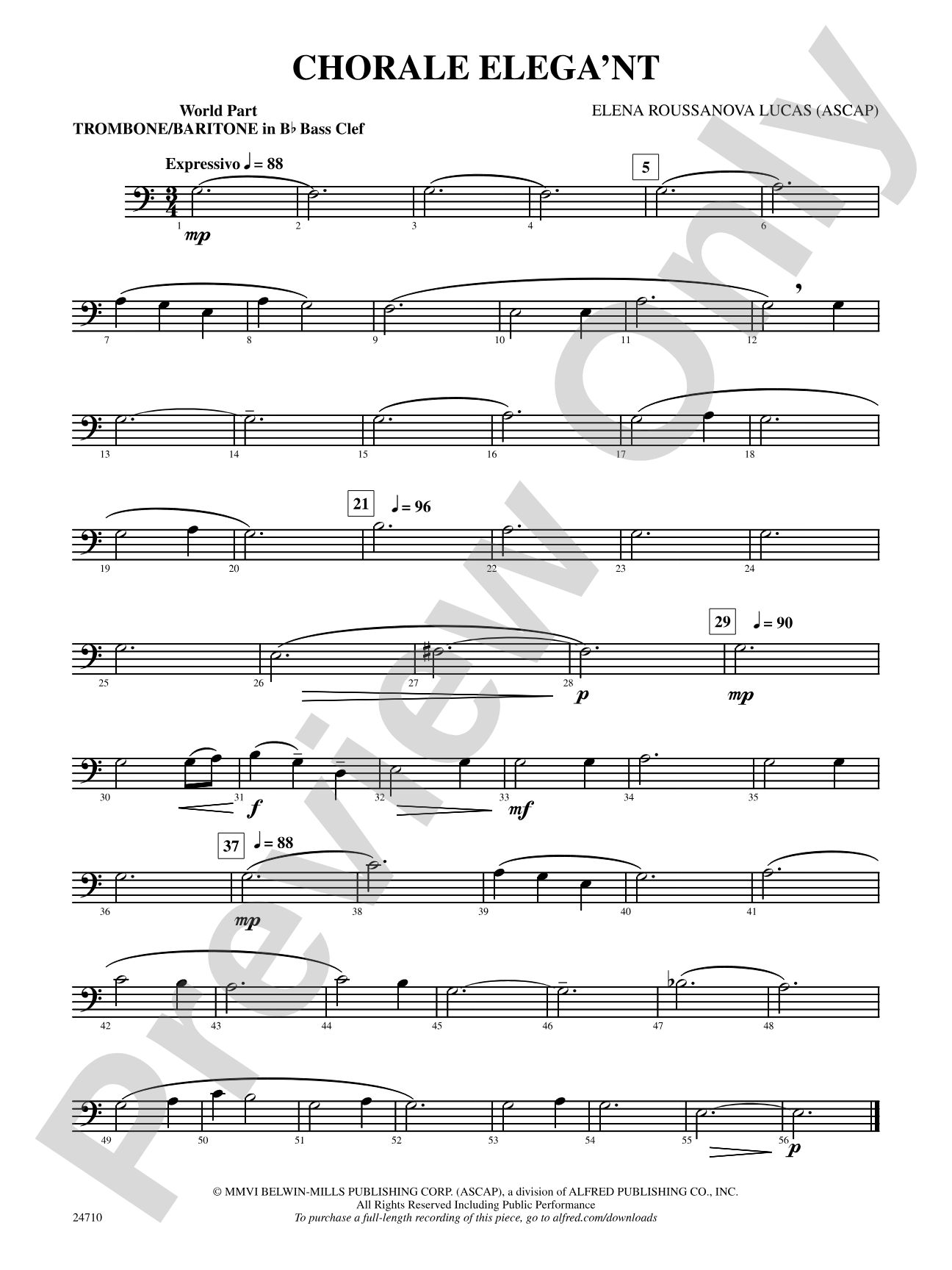 Chorale Elega'nt: (wp) 1st B-flat Trombone B.C.