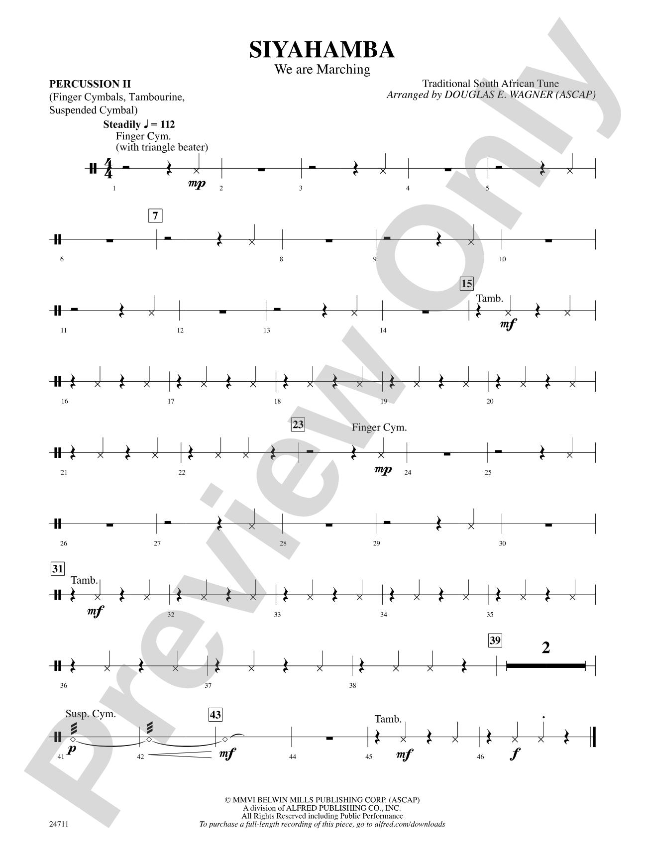 Siyahamba (We Are Marching): 2nd Percussion