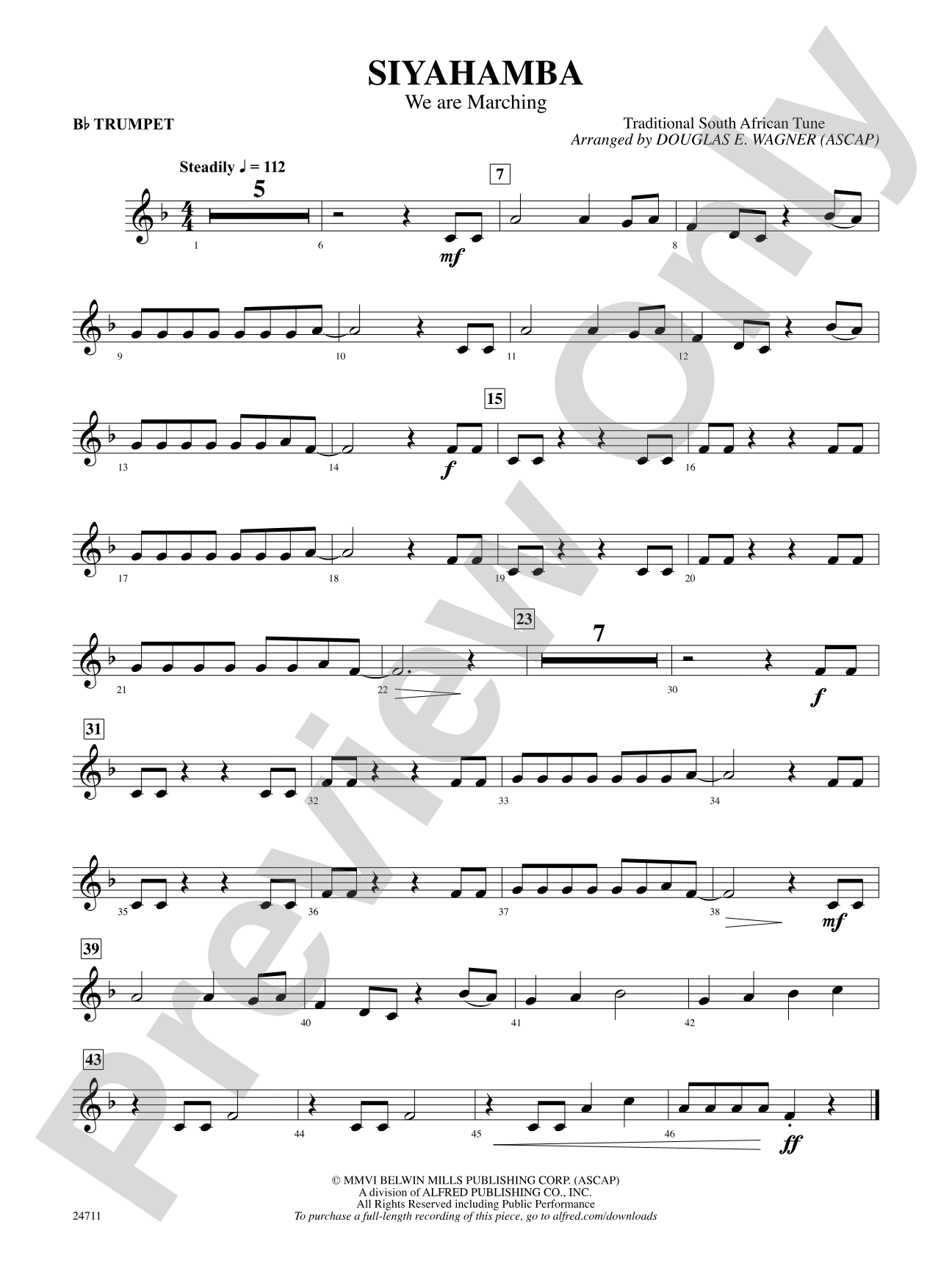 Siyahamba (We Are Marching): 1st B-flat Trumpet