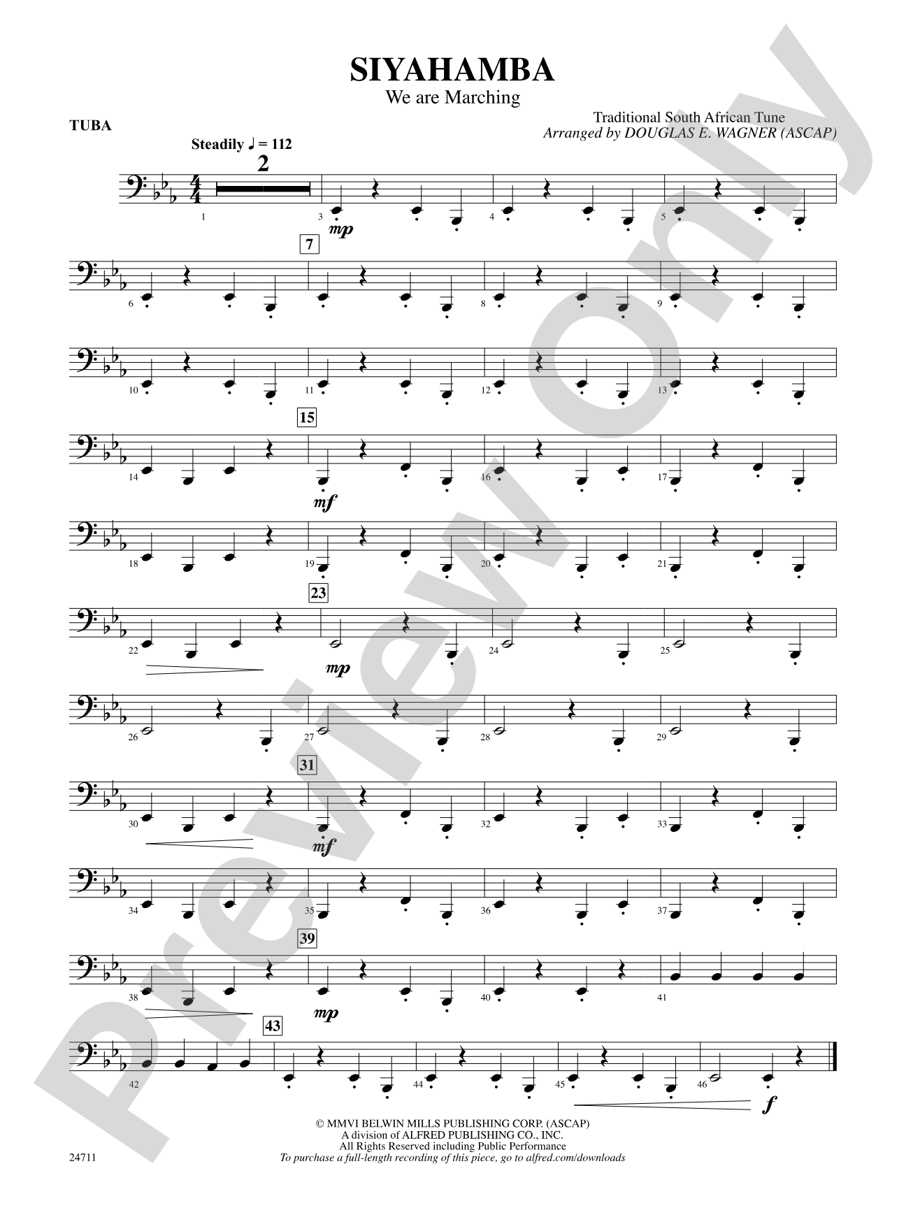 Siyahamba (We Are Marching): Tuba