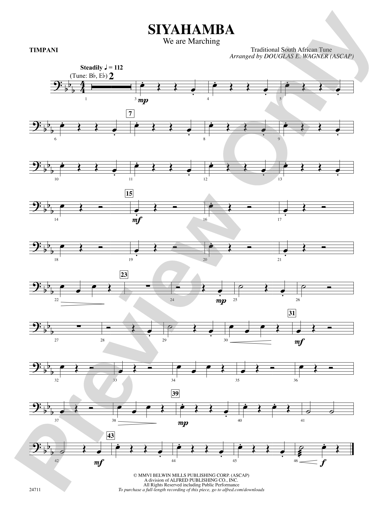Siyahamba (We Are Marching): Timpani