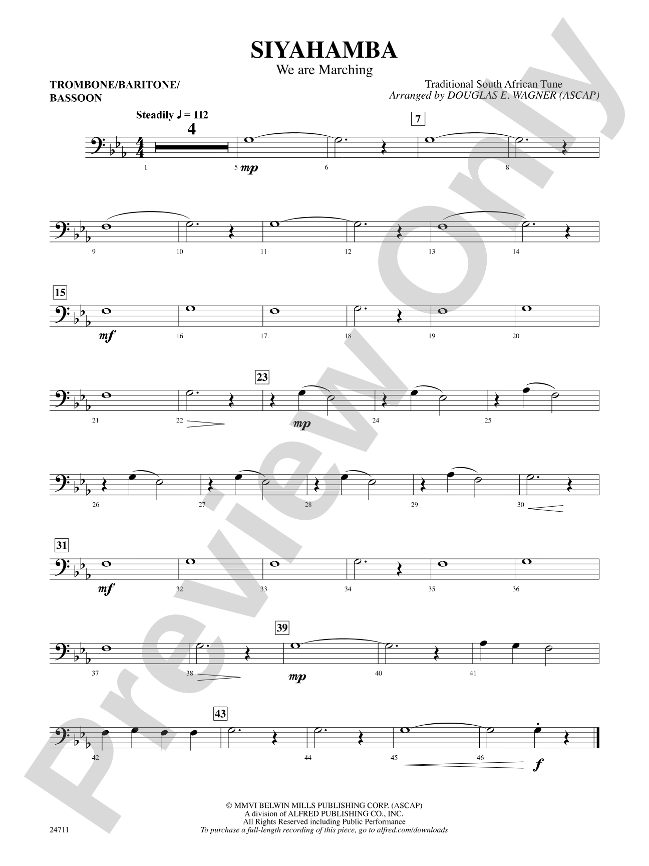 Siyahamba (We Are Marching): 1st Trombone