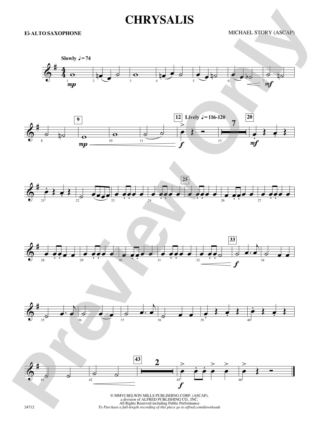 Chrysalis: E-flat Alto Saxophone