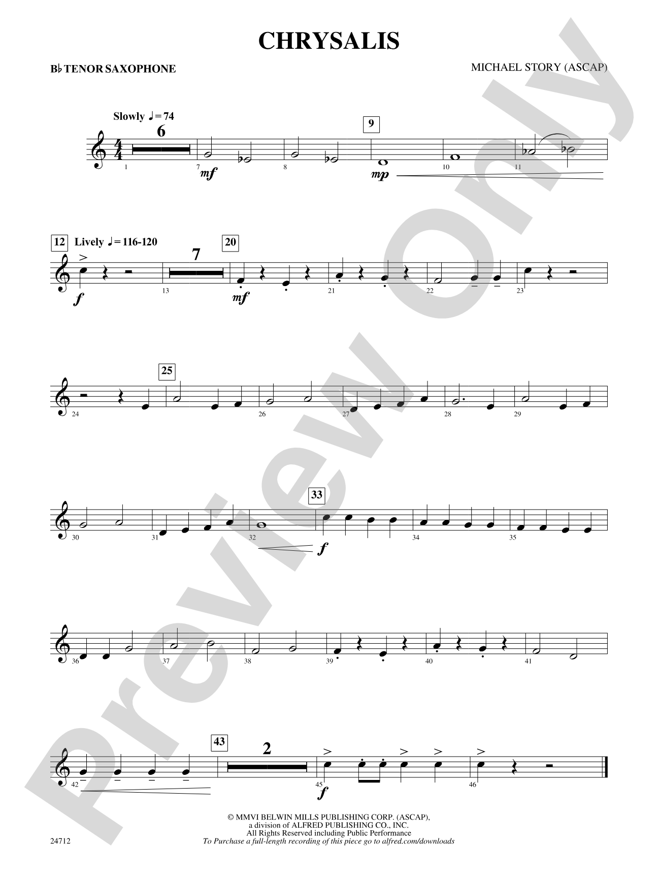 Chrysalis: B-flat Tenor Saxophone