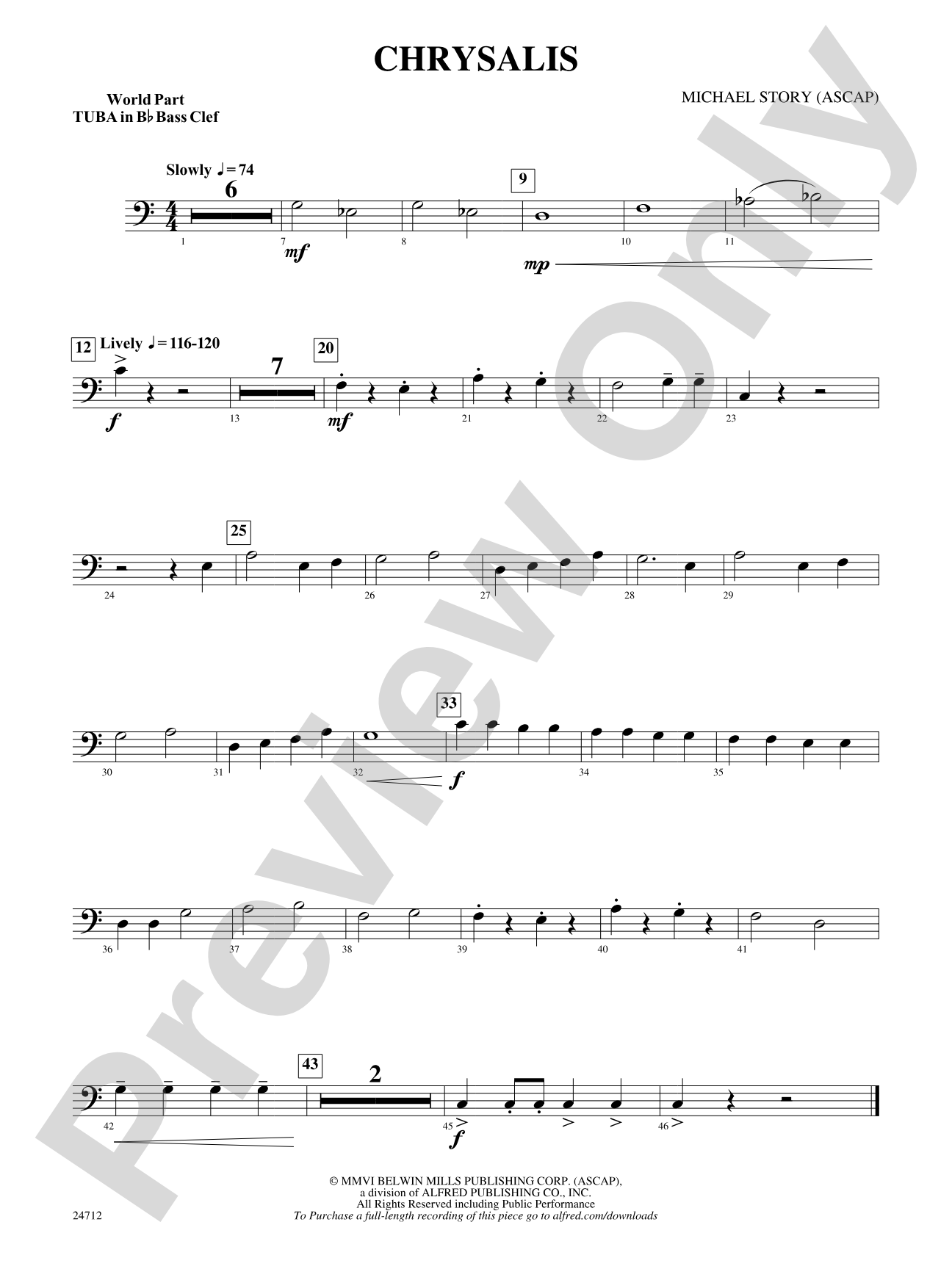 Chrysalis: (wp) B-flat Tuba B.C.