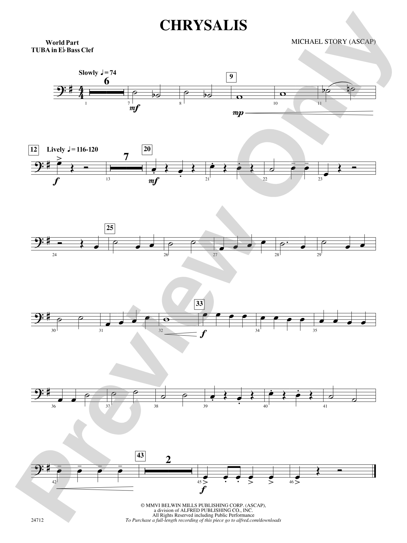 Chrysalis: (wp) E-flat Tuba B.C.