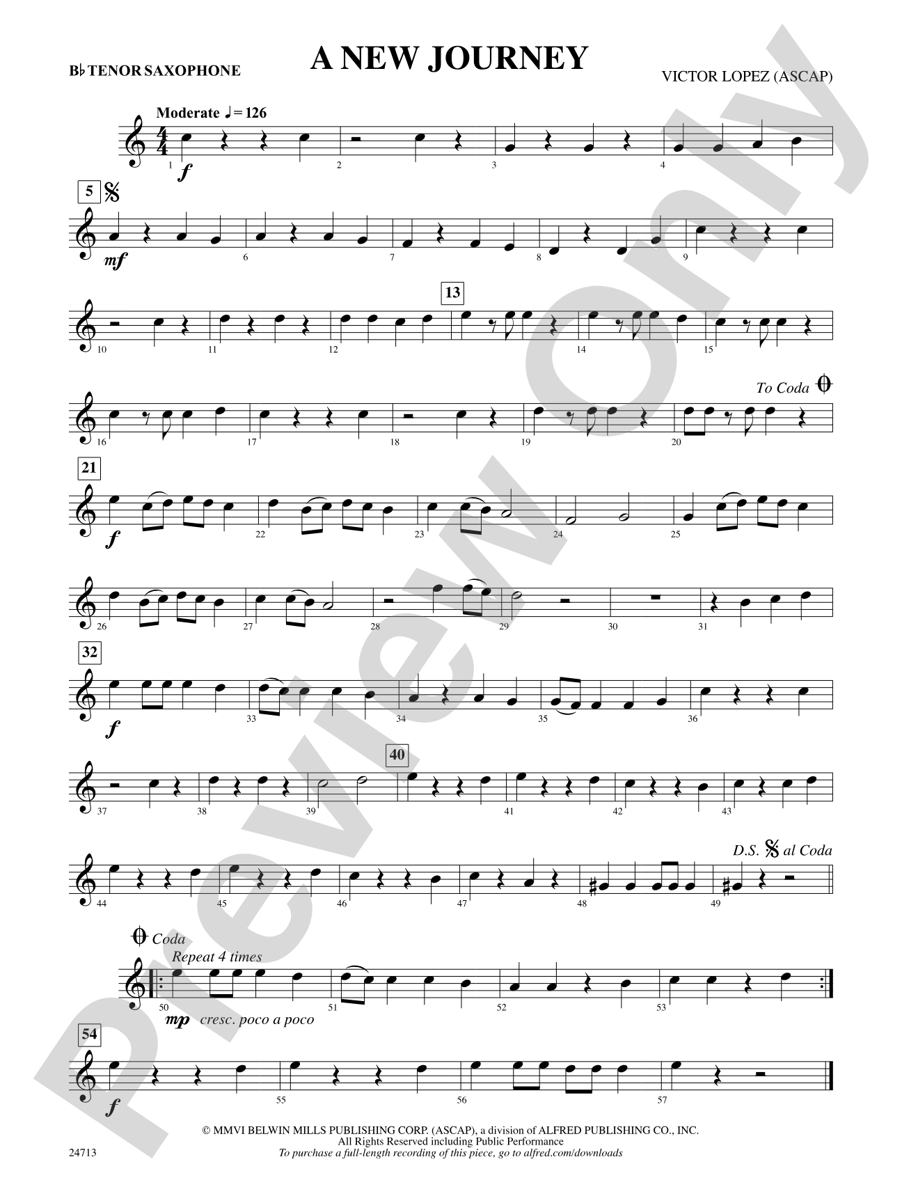 A New Journey: B-flat Tenor Saxophone