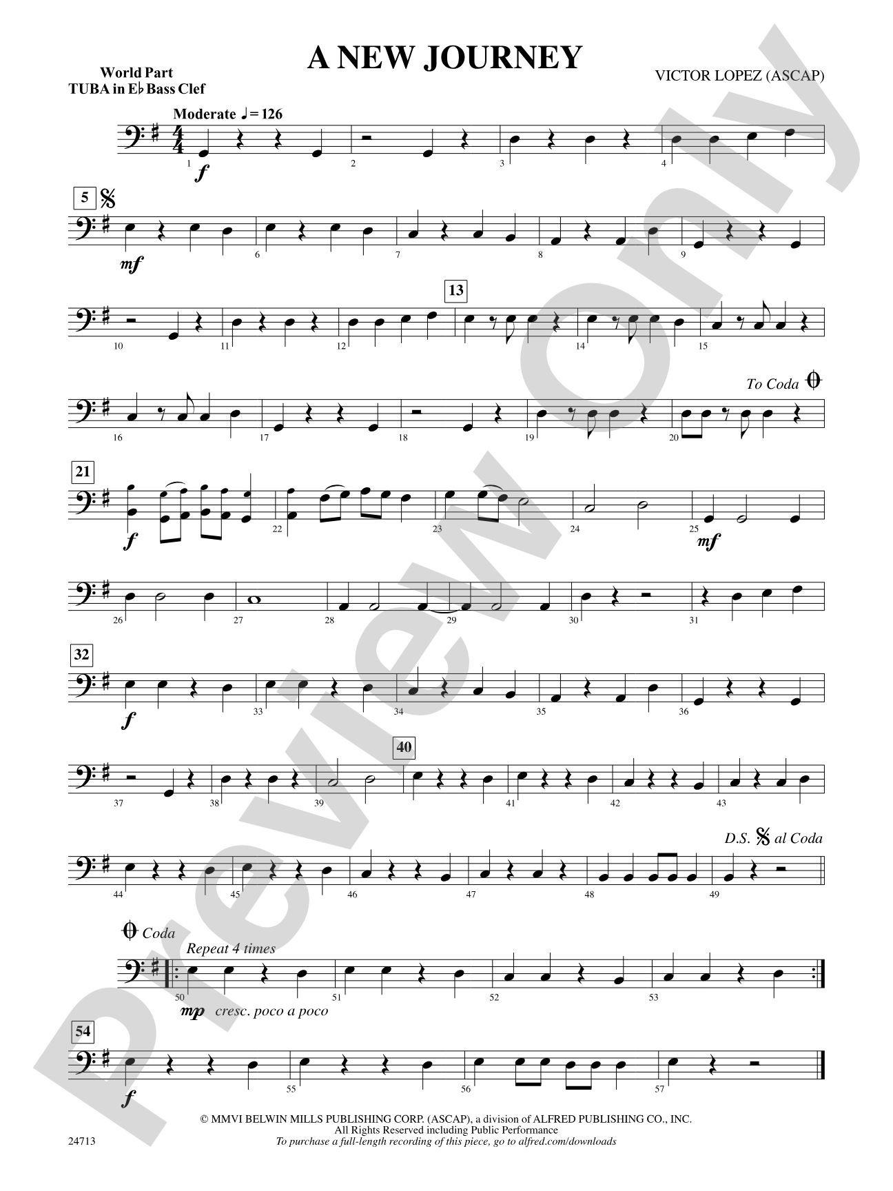 A New Journey: (wp) E-flat Tuba B.C.