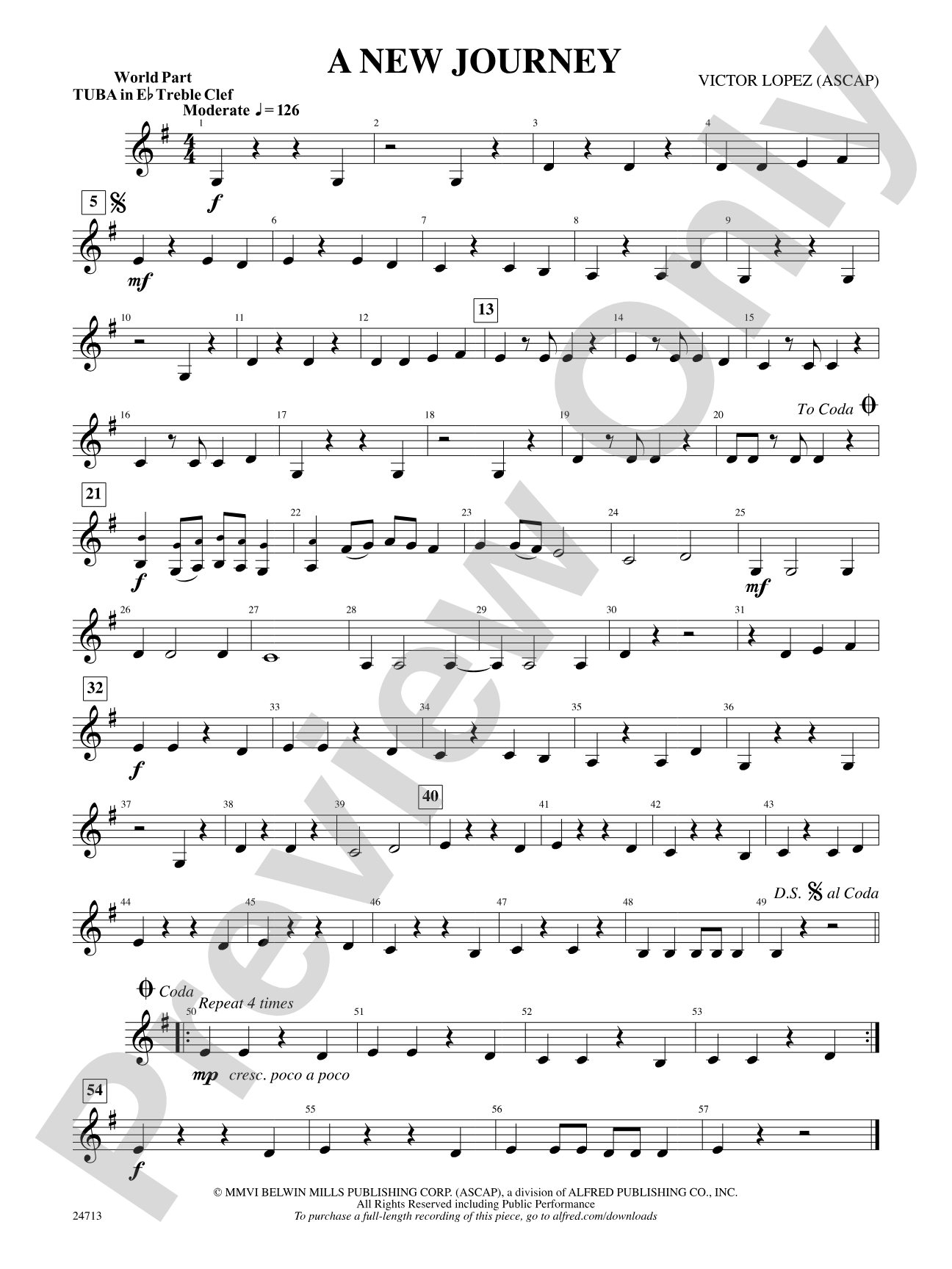A New Journey: (wp) E-flat Tuba T.C.