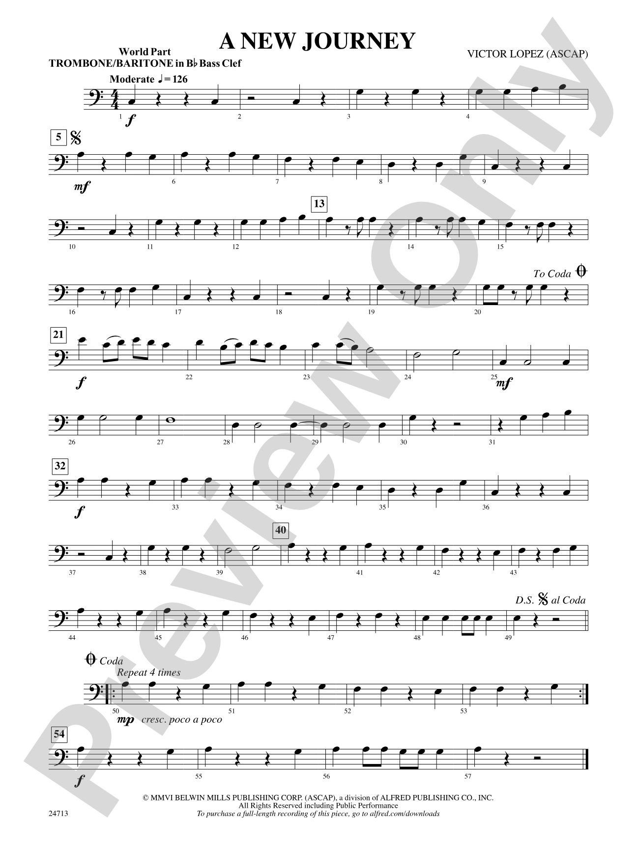 A New Journey: (wp) 1st B-flat Trombone B.C.